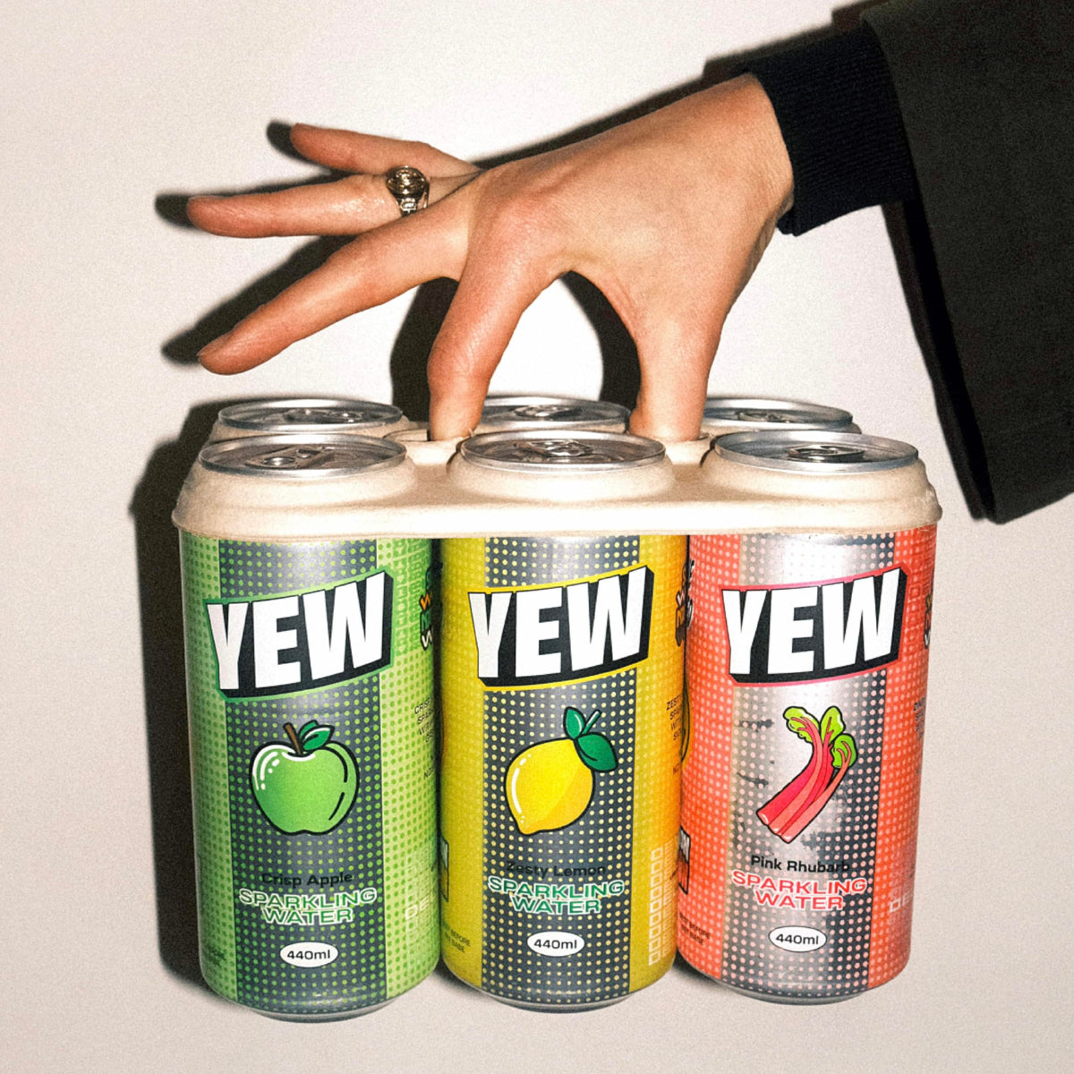 YEW Zesty Lemon Sparkling Water - Zero Sugar, Zero Calories | 440ml Can 4