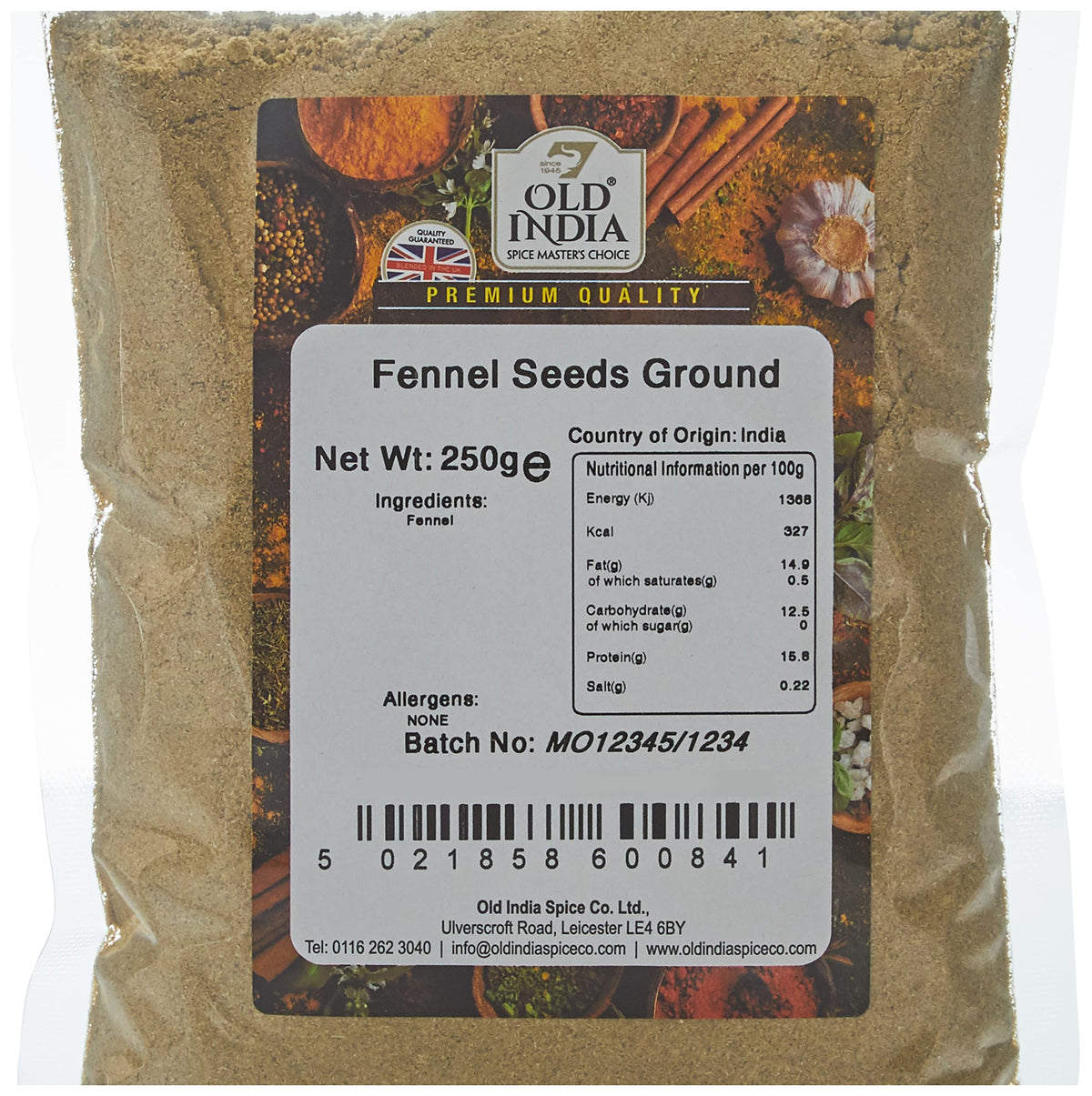 Old India Ground Fennel Seeds - 100% Natural | 250g