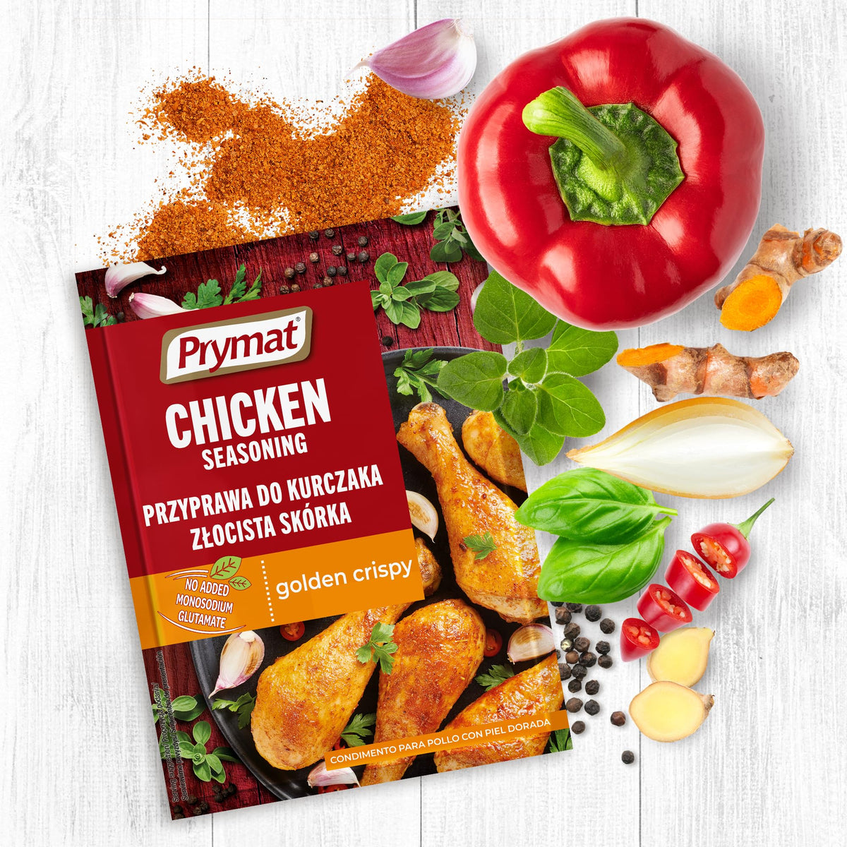 Prymat Chicken Seasoning - Blend of Herbs & Spices for Golden, Crispy Skin | 25 Sachets x 30g 6