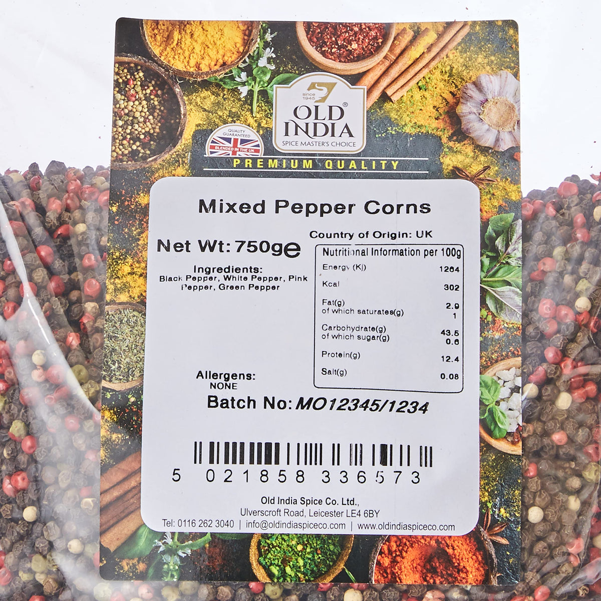 Old India Mixed Pepper Corns - 750g Bag | 100% Natural, Additive-Free, GMO-Free 2
