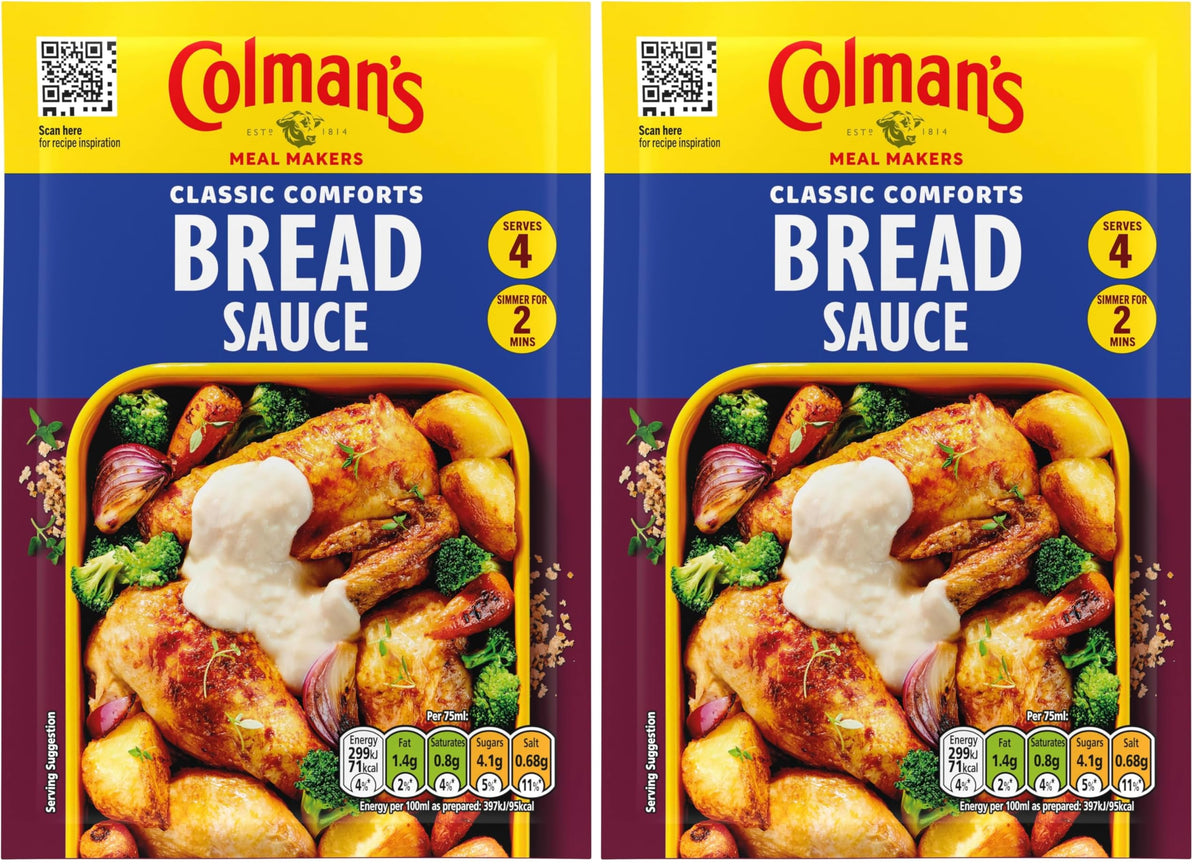 Colman's Bread Sauce Mix - Classic Comfort Food | 40g Pack of 2