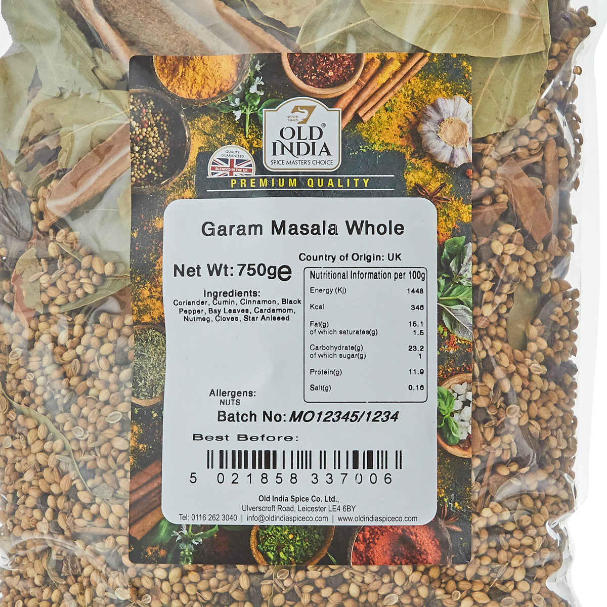Old India Garam Masala Whole Spices - 750g