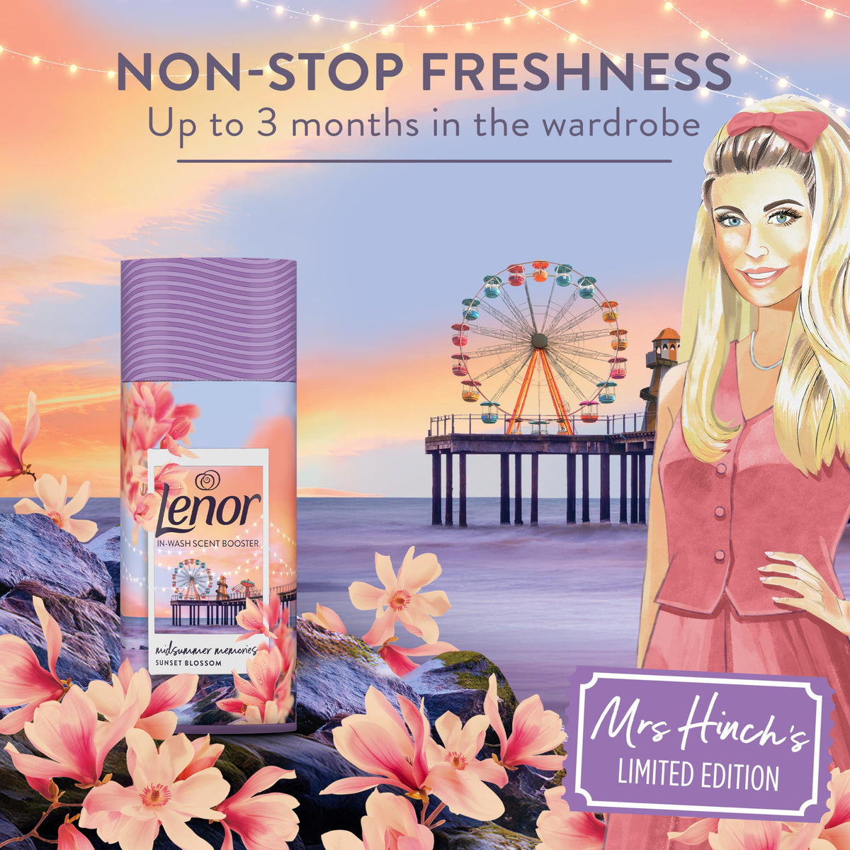Lenor Scent Boosters - Non-Stop Freshness Up to 12 Weeks | 6 x 155g Granules | Midsummer Memories Scent
