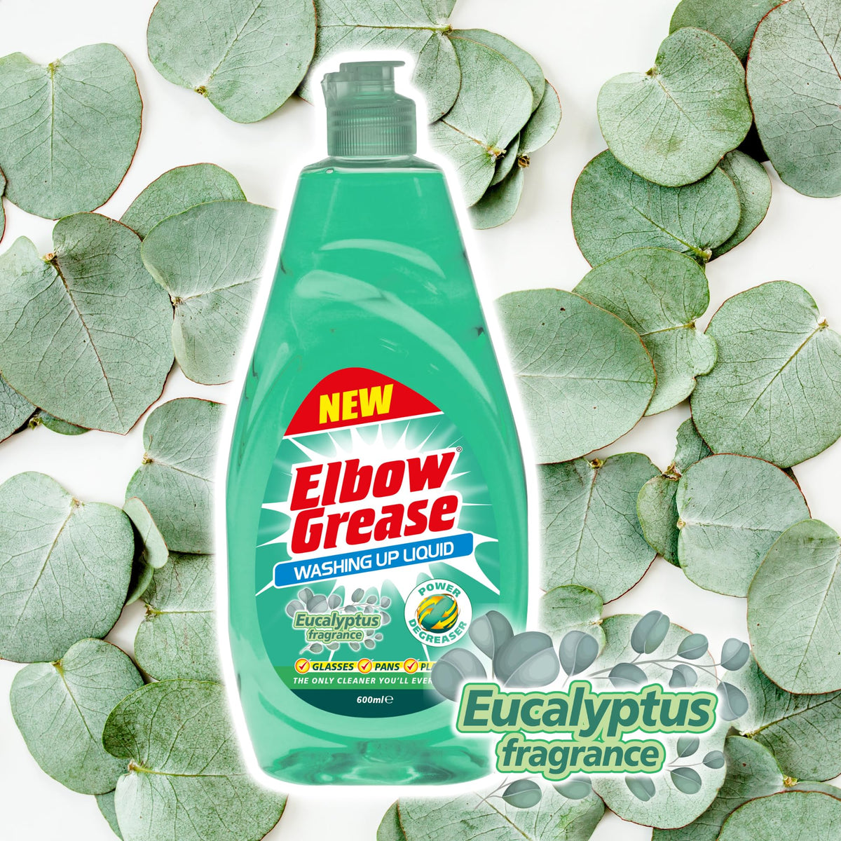 Elbow Grease Washing-Up Liquid - Power Degreaser | 600ml | Eucalyptus Scent