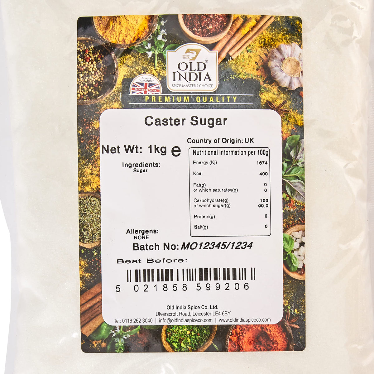 Old India Caster Sugar - 1kg Natural, Additive-Free, GMO-Free 2