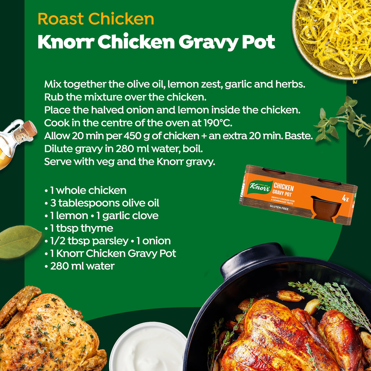 Knorr Chicken Gravy Pot - Rich & Homemade Taste | Gluten-Free | 2x 28g Pots 4