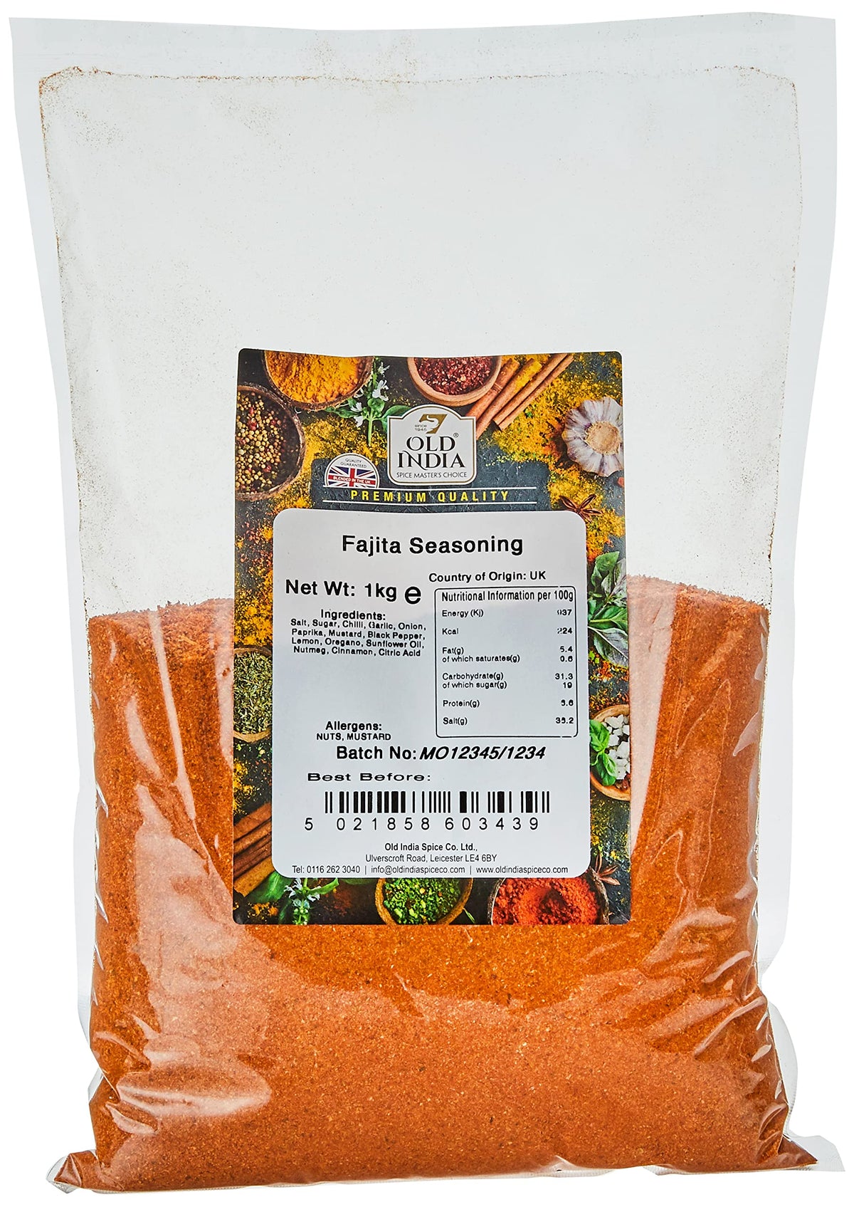 Old India Mexican Seasoning - 1kg Natural & Additive-Free Powder