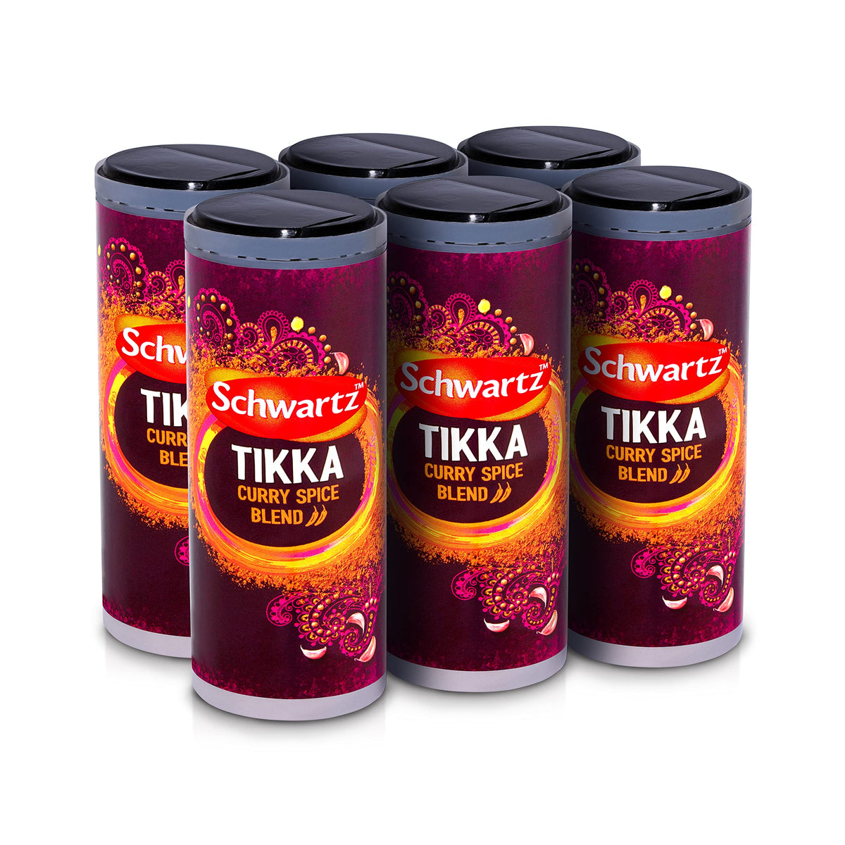 Schwartz Tikka Curry Powder Mix - Medium Heat (2 Chilli Rating) | 85g Drum | Pack of 6