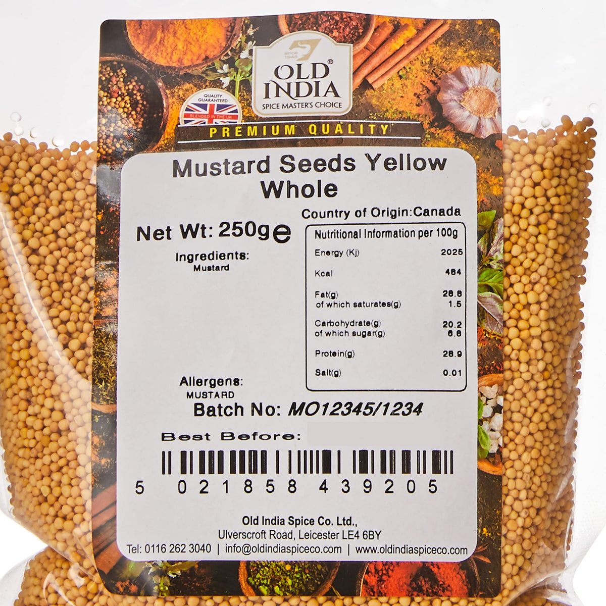 Old India Yellow Mustard Seeds - Whole, 250g