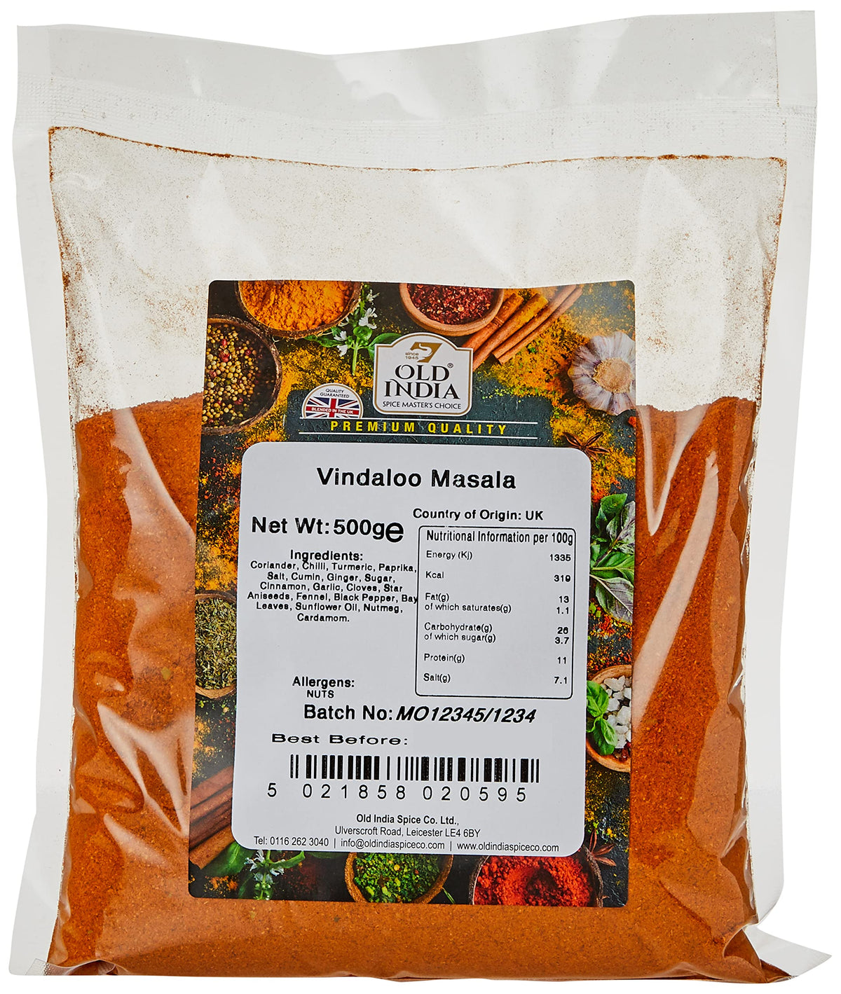Old India Vindaloo Masala - 100% Natural Indian Seasoning | 500g 1