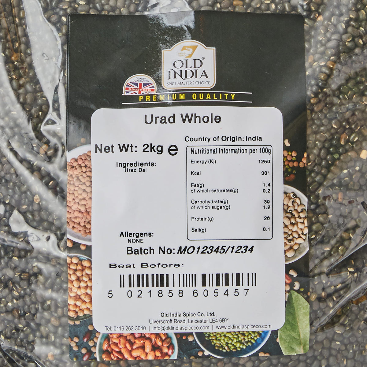 Old India Urad Whole Lentils - 2kg Bag | Natural, Additive-Free 2