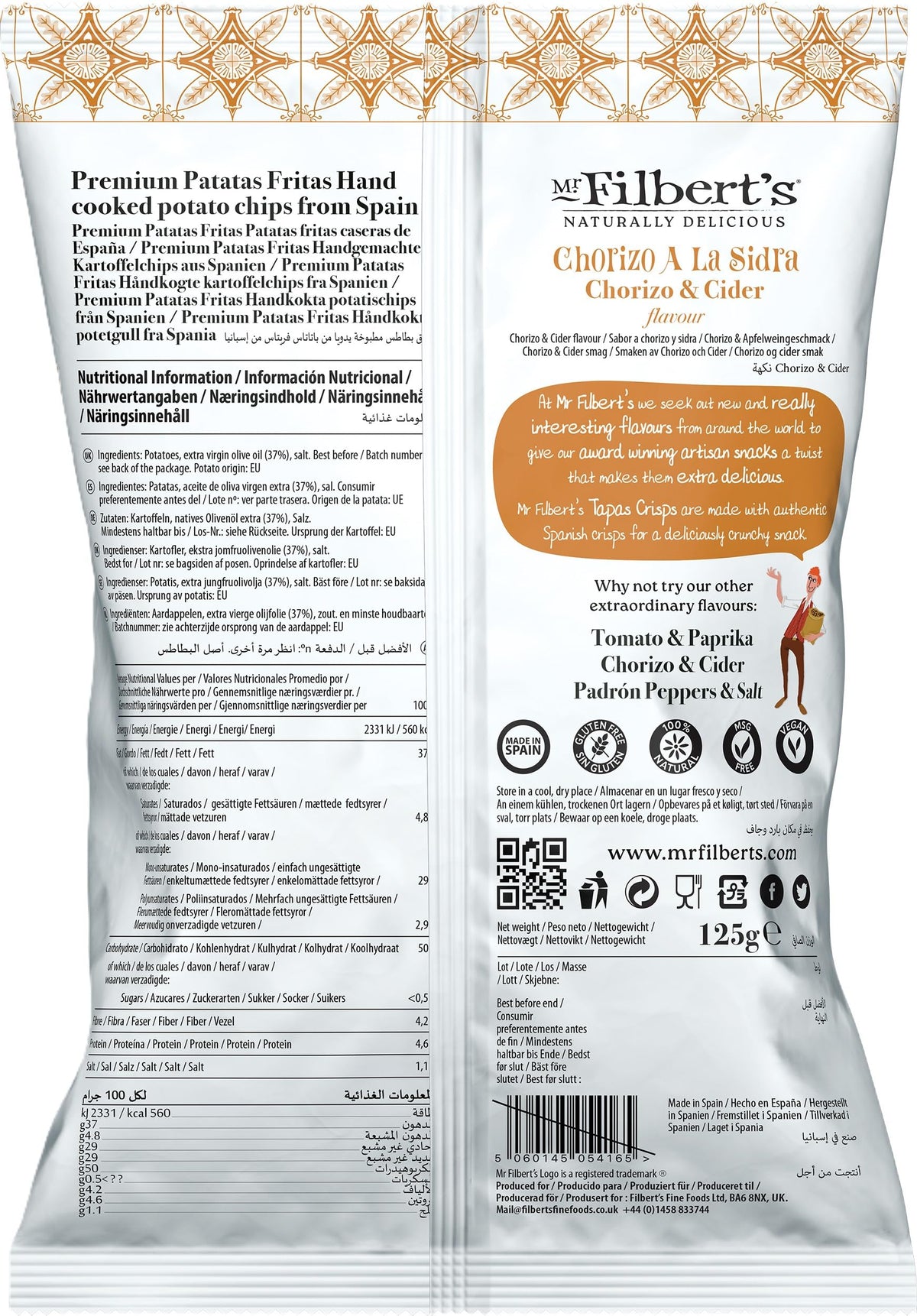 Mr Filbert's Chorizo and Cider Crisps - Hand Cooked | 125g 2