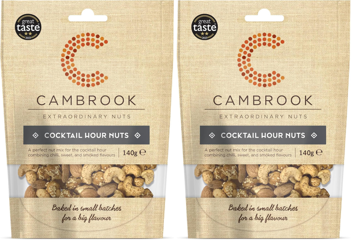 C Cambrook Extraordinary Nuts Cocktail Hour Mixed Nuts - Spicy, Smoky & Caramelised | 280g (Pack of 2)