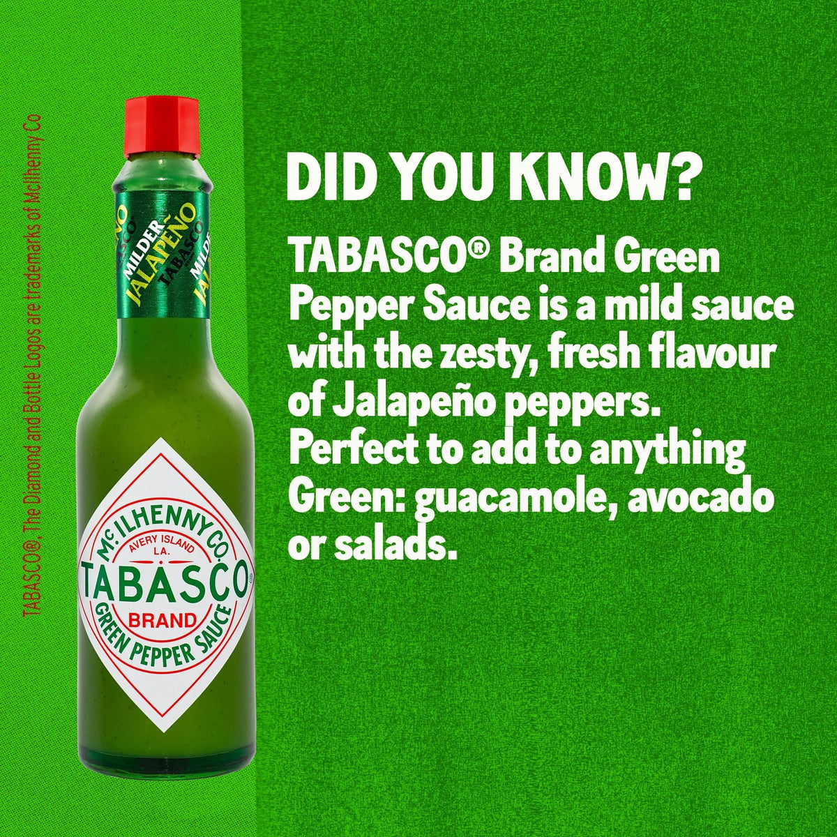 Tabasco Green Pepper Sauce - Mild Jalapeño Flavour | 57ml Pack of 3