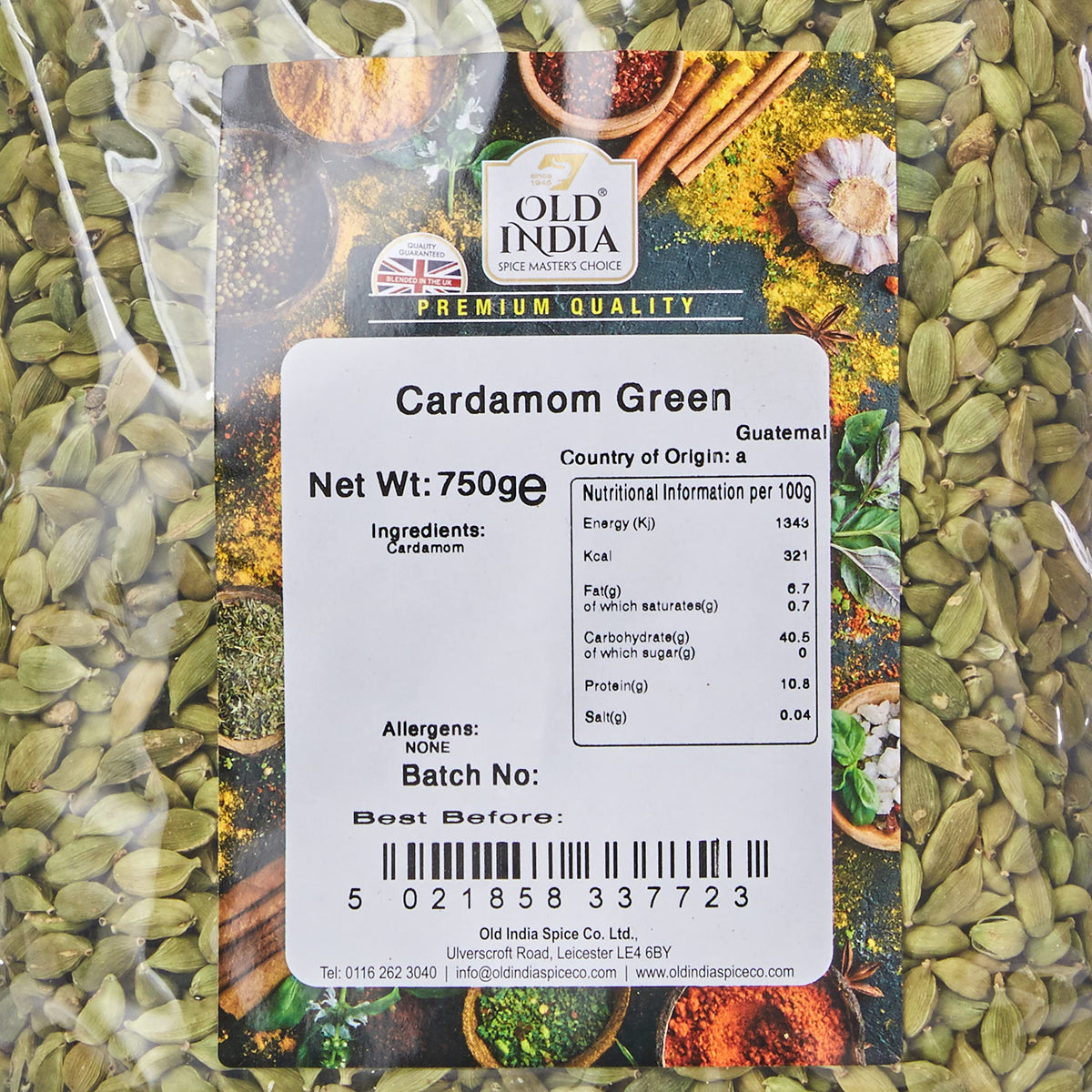 Old India Green Cardamom Pods - 750g | Natural & Additive-Free