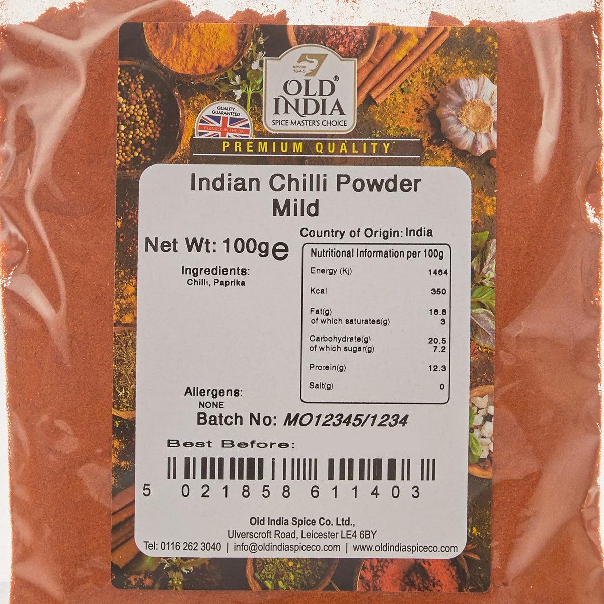 Old India Mild Chili Powder - 100g | Natural, Additive-Free 2
