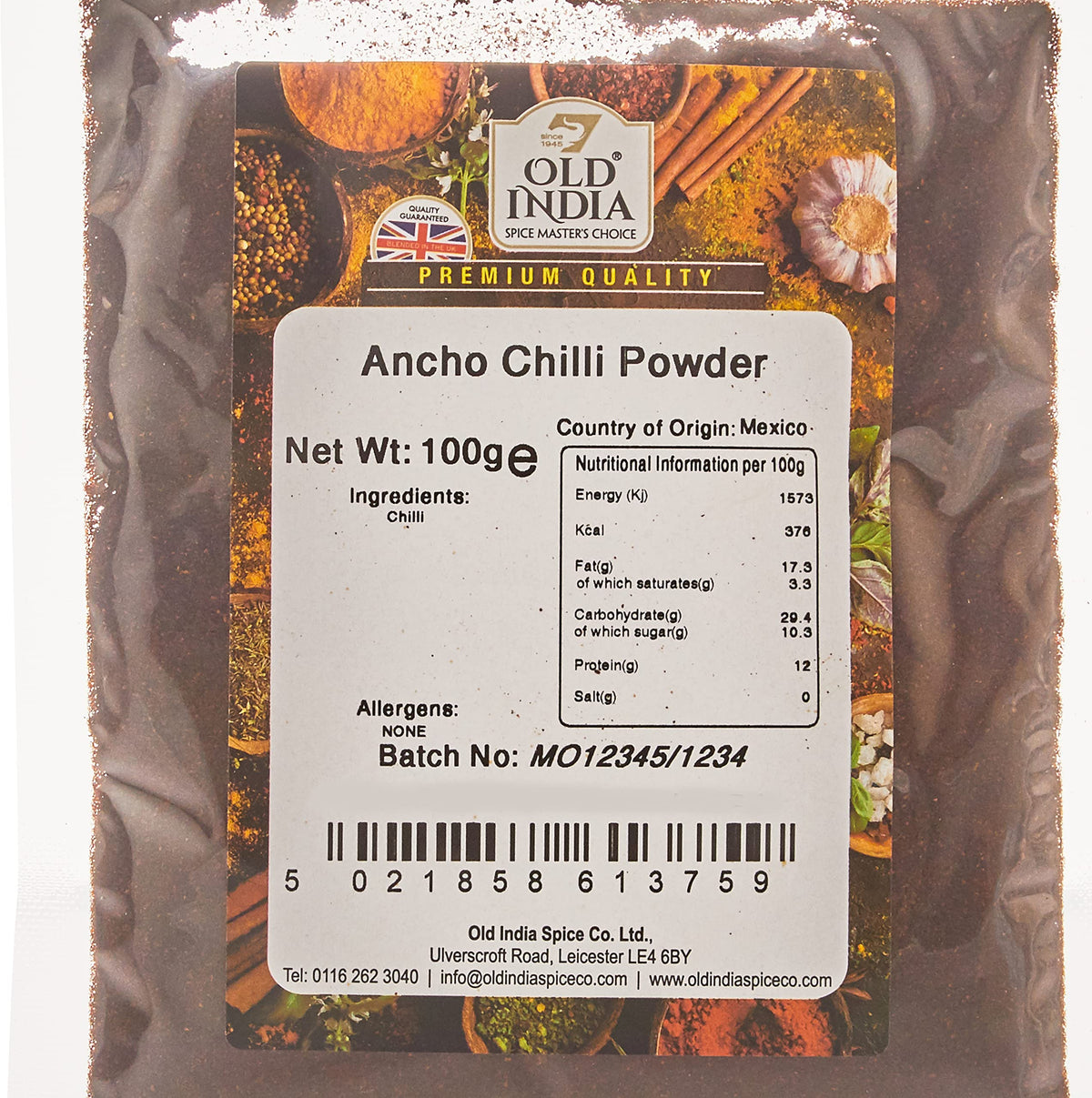 Old India Ancho Chili Powder - 100g Natural, Additive-Free, GMO-Free 2
