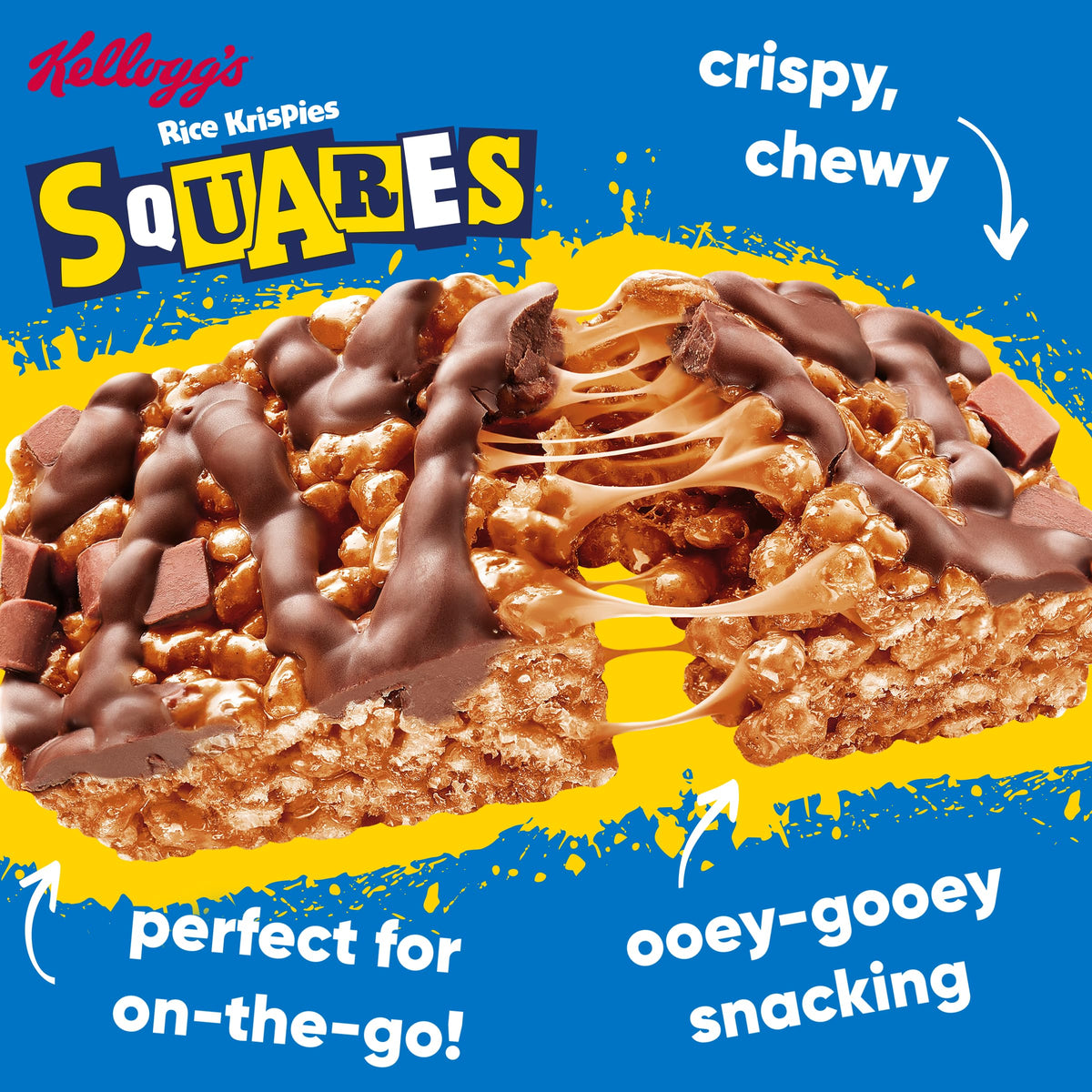 Rice Krispies Squares Caramel Chocolate Cereal Bars - 4 x 36g Bars