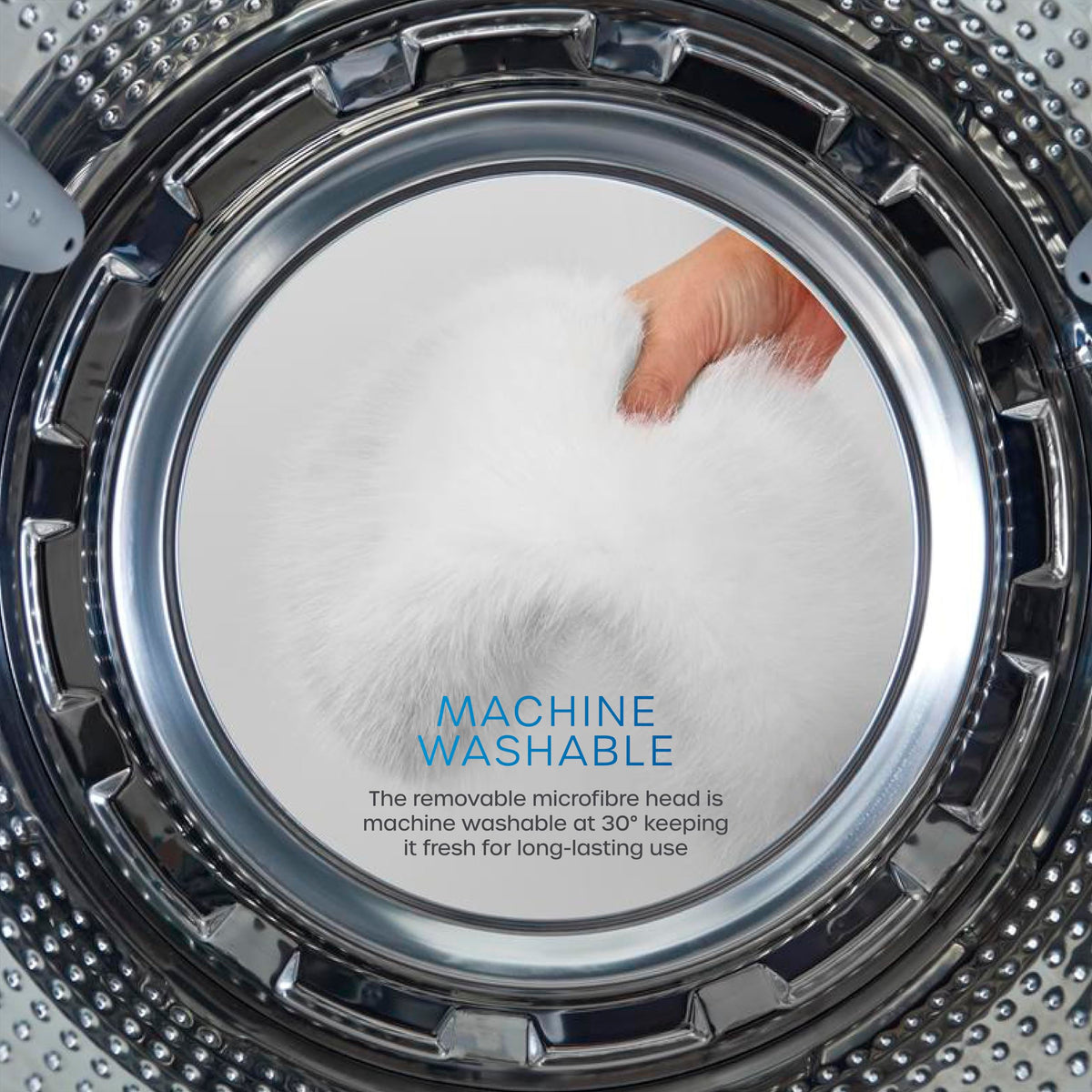Swan Ultra-Fine Microfibre 2-in-1 Duster - Flat & Tubular Modes | Machine Washable | White 5