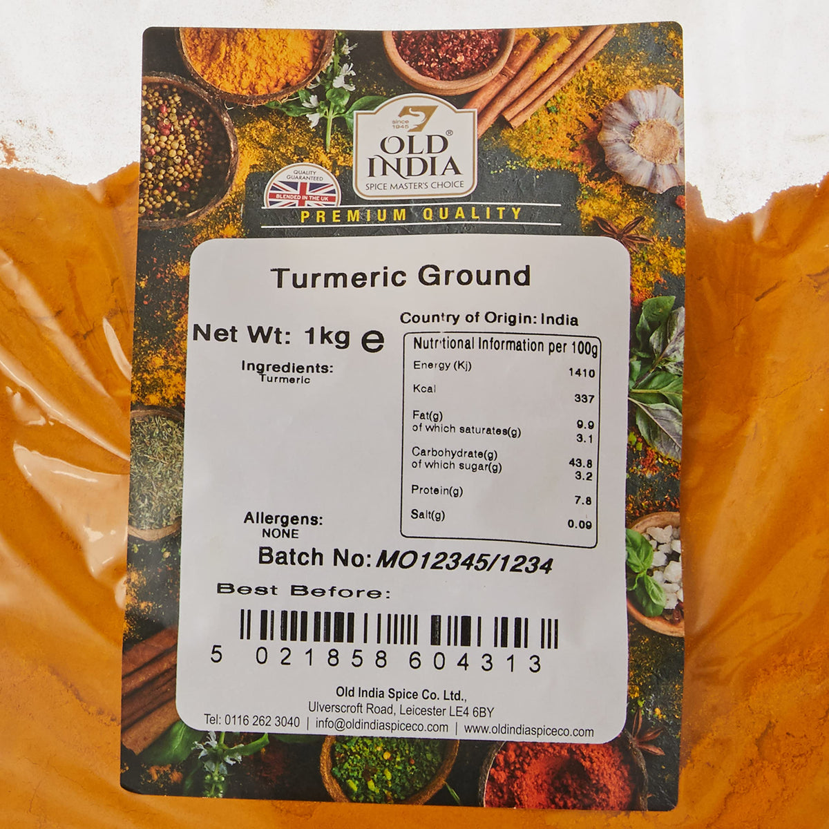 Old India Ground Turmeric Powder - 1kg Bag | Natural & Additive-Free 2