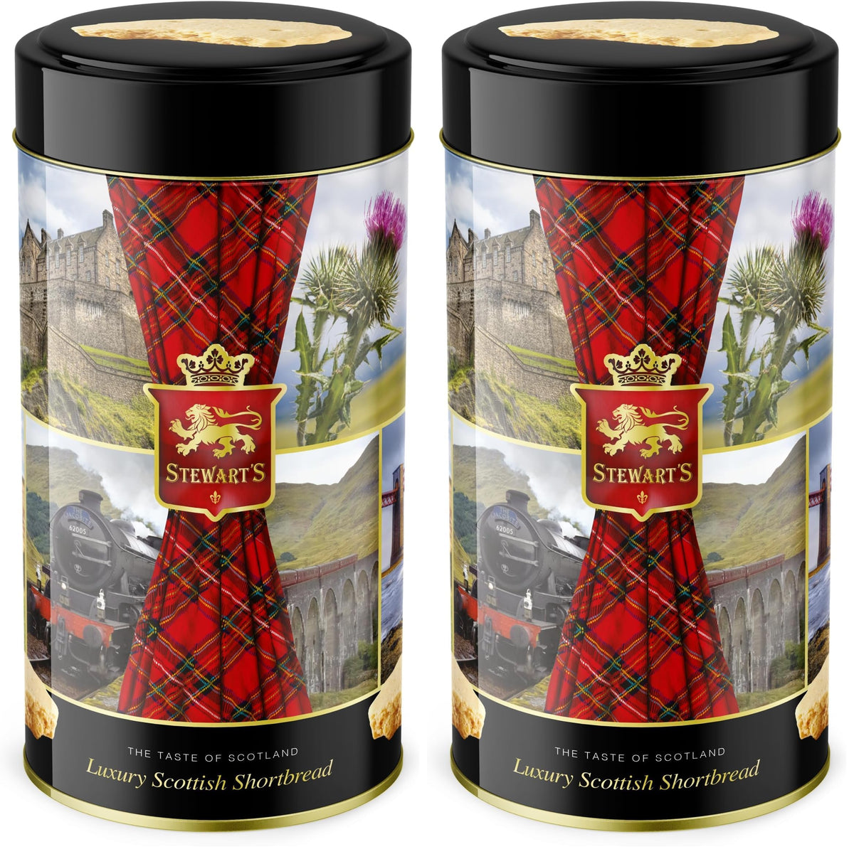 Stewart's Tartan Shortbread Tin - Traditional Recipe | 2 x 150g Packs 1