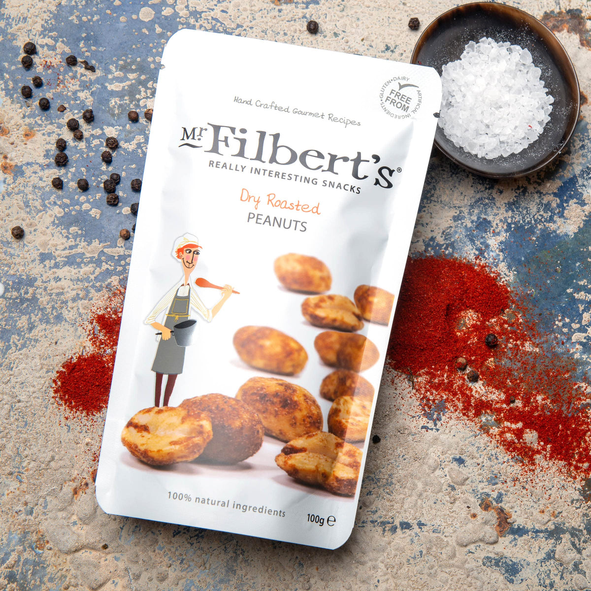 Mr Filbert's Dry Roasted Peanuts - Savoury Spice Blend, Vegan Friendly | 12 x 100g 4
