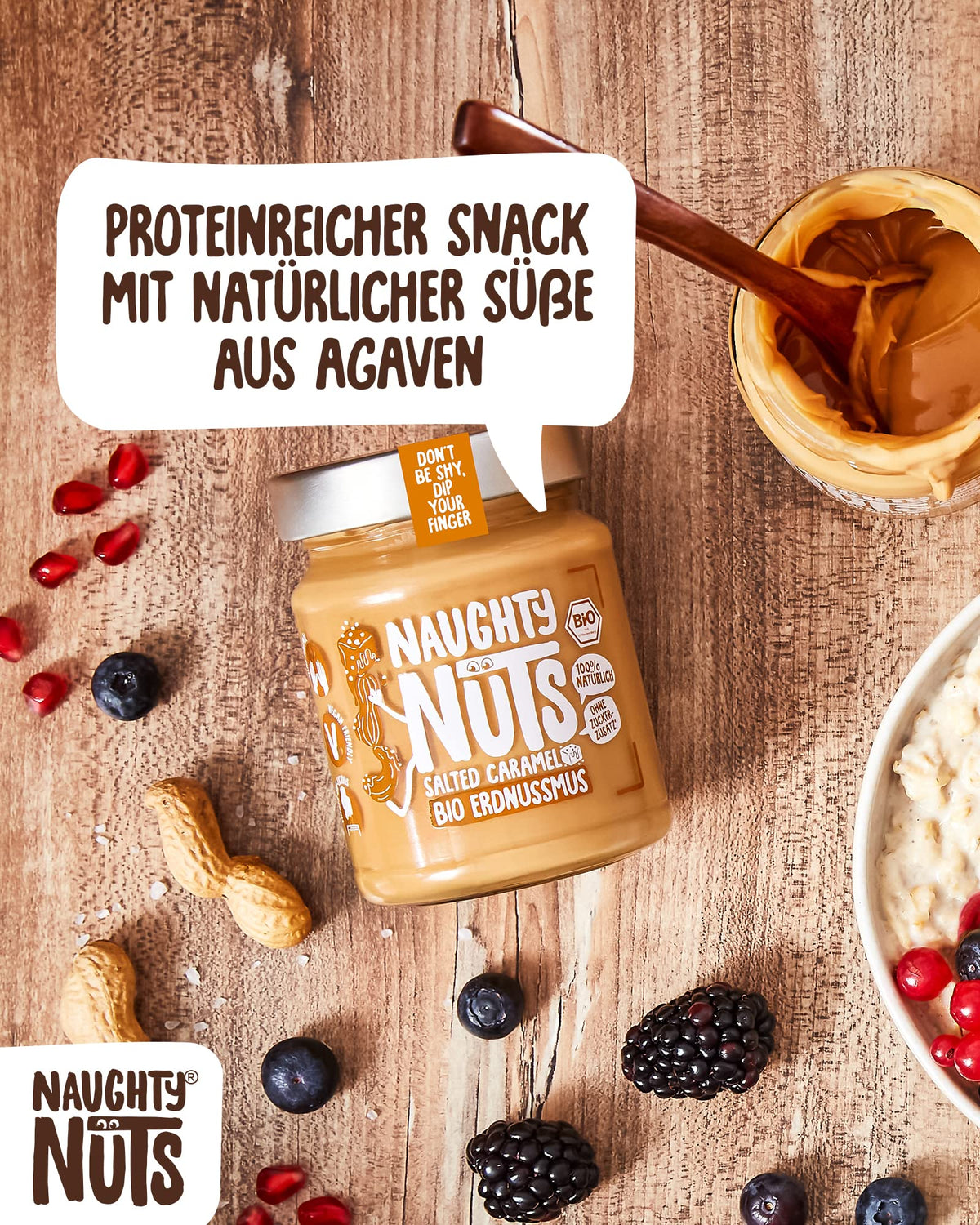 Naughty Nuts Salted Caramel Peanut Butter - Vegan, No Added Sugar, 250g 3