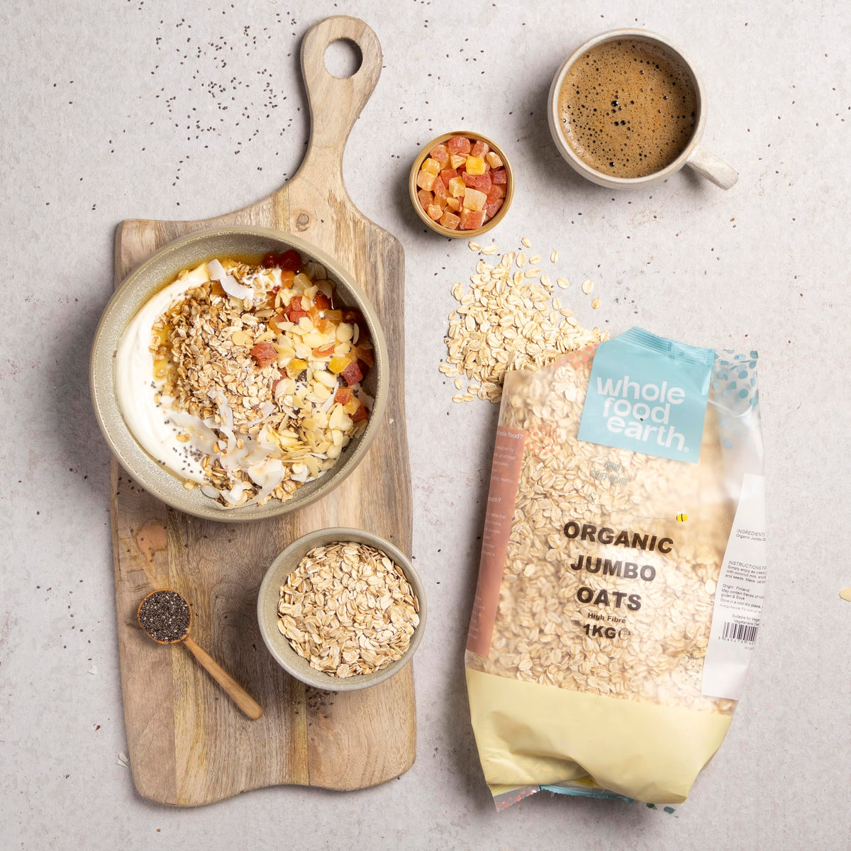 Wholefood Earth Organic Jumbo Oats - 500g | High Fibre | Vegan | GMO Free 3