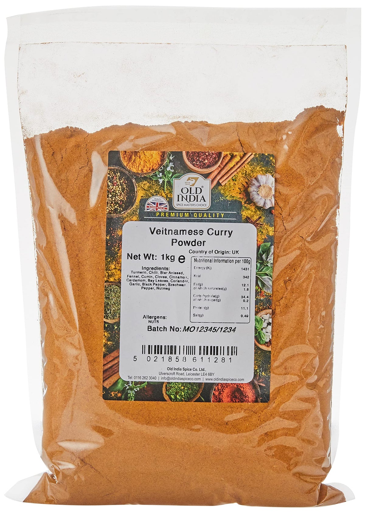 Old India Curry Powder - 1kg Natural Spice Blend