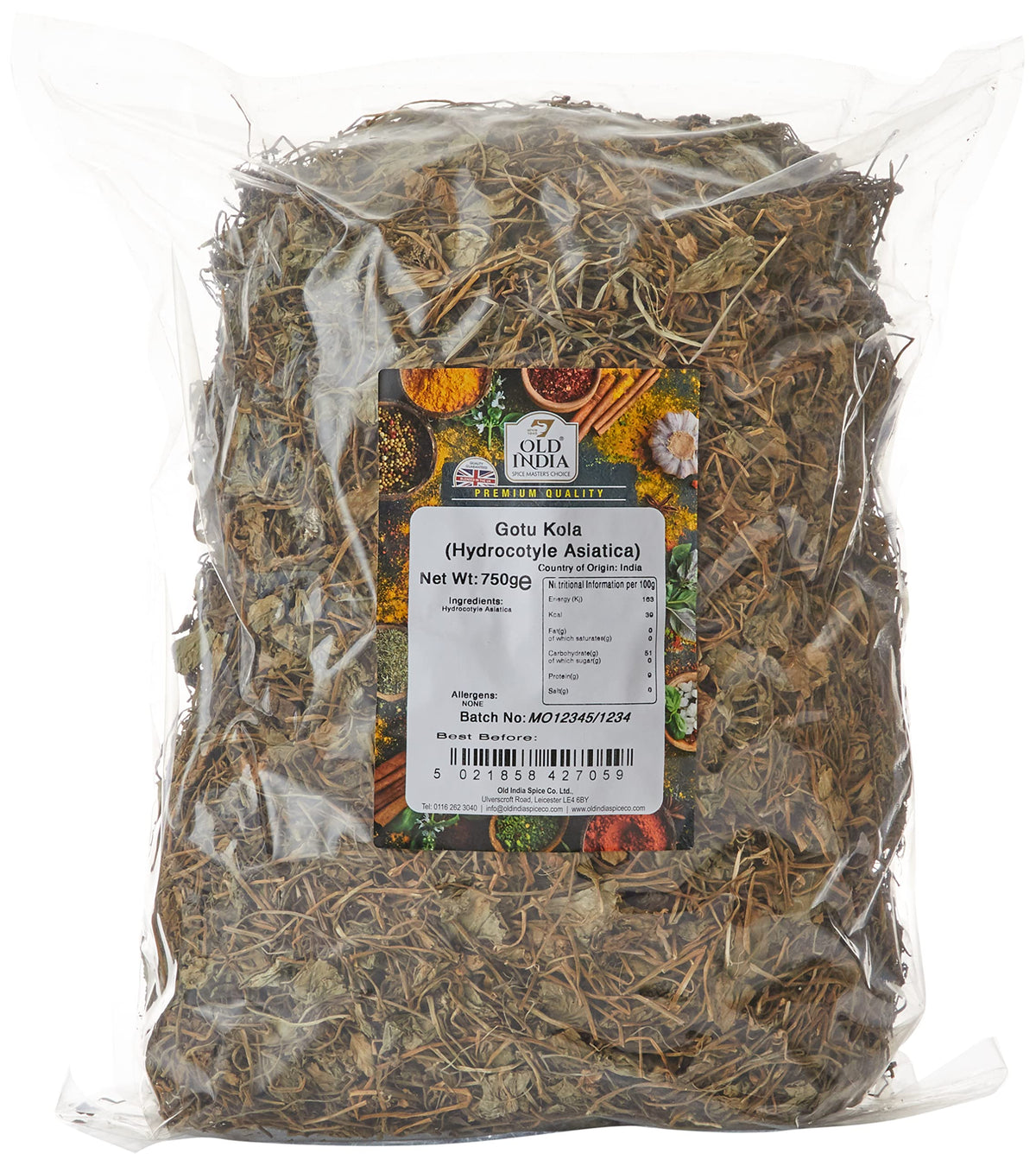 Old India Gotu Kola (Hydrocotyle Asiatica) - Whole Herbs, 750g 1