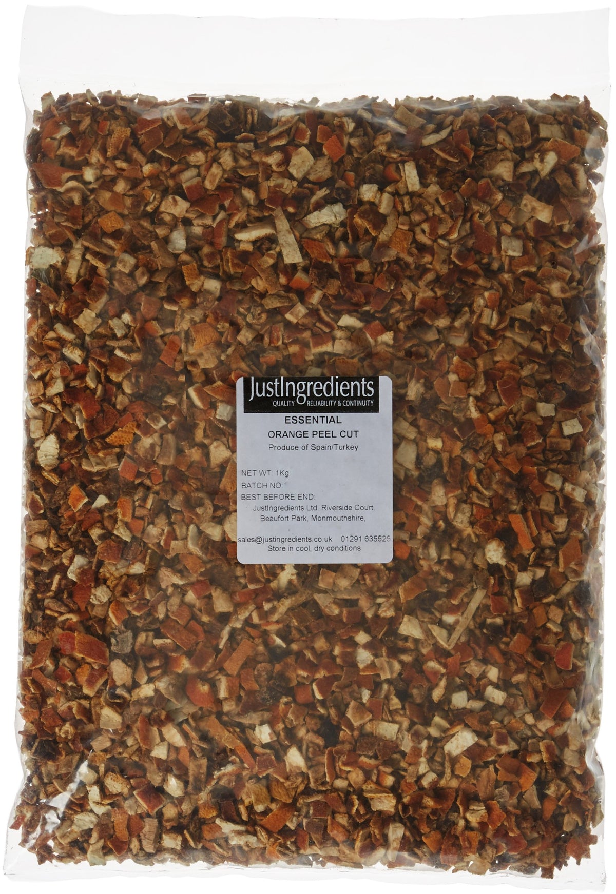 JustIngredients Orange Peel, Coarse Cut - 1kg Bag | Vibrant Citrus Aroma | Natural & Time-Saving 1