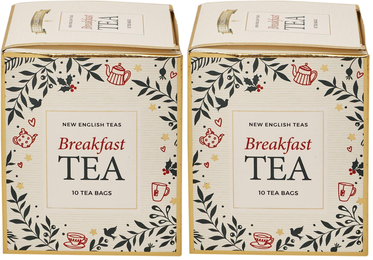 New English Teas White Christmas Tea Gift Box - 10 English Breakfast Teabags