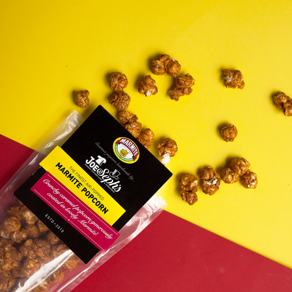 Joe & Seph's Marmite Popcorn - 4 x 80g Bags | Gourmet Air-Popped Snack