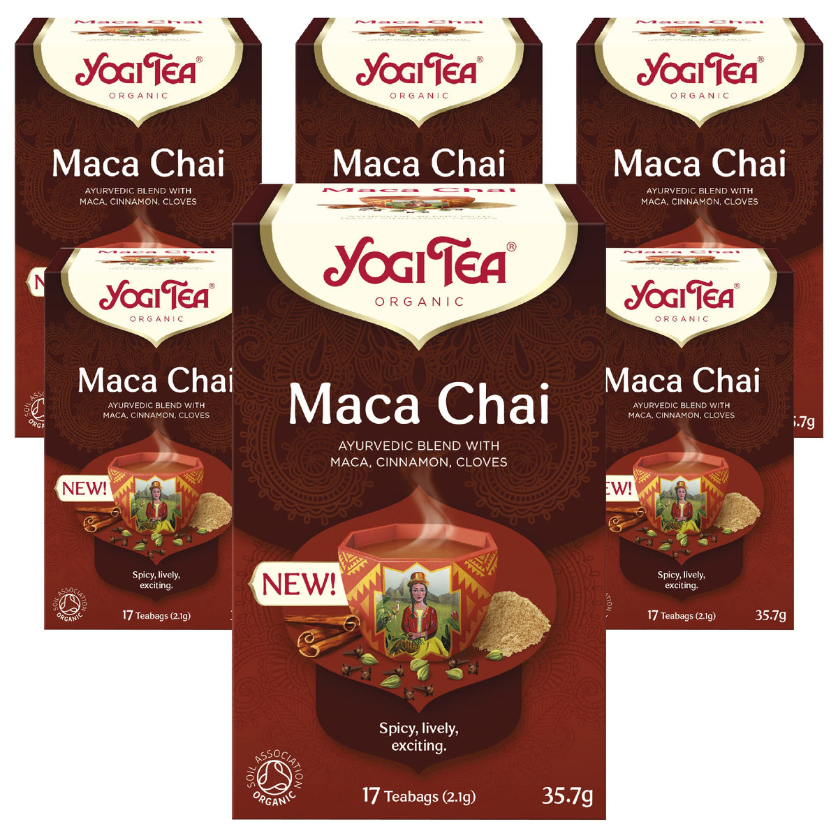 Yogi Tea Maca Chai Organic Herbal Tea - Blend of Cinnamon, Cloves & Maca | 102 Teabags