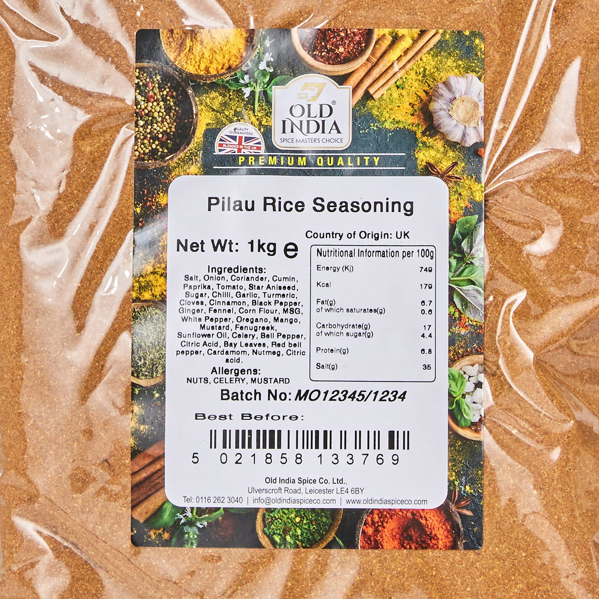 Old India Pilau Rice Seasoning - 1kg Natural Indian Spice Blend
