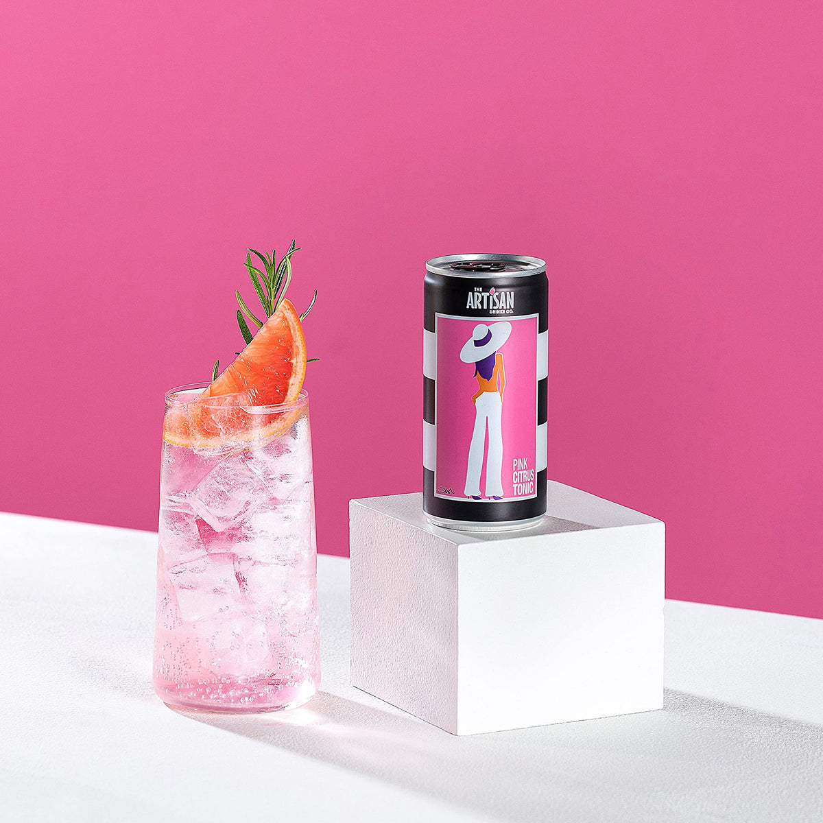 The Artisan Drinks Company Pink Citrus Tonic Water - 200ml Cans (6 Pack)