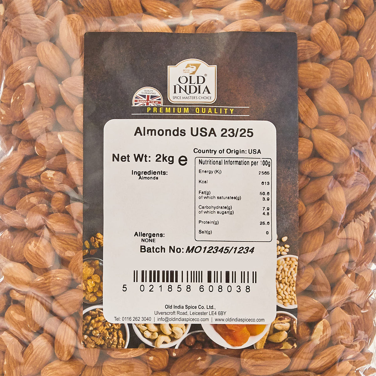 Old India Almonds - 2kg | USA Sourced | Natural & Additive-Free