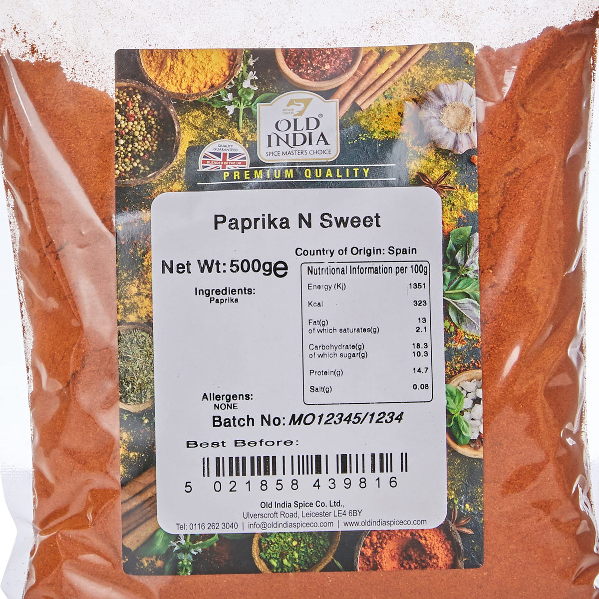 Old India Sweet Paprika Powder - 500g