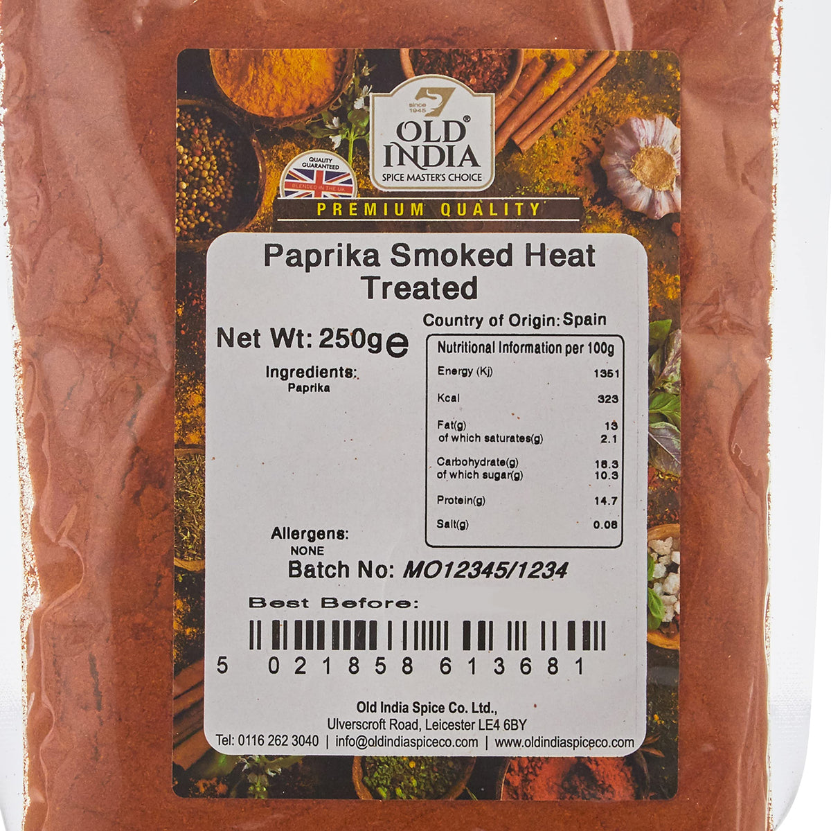 Old India Smoked Paprika - Heat Treated | 250g