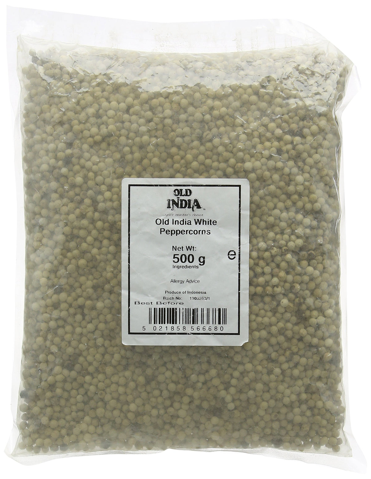 Old India White Peppercorns - 500g Natural, Additive-Free, GMO-Free