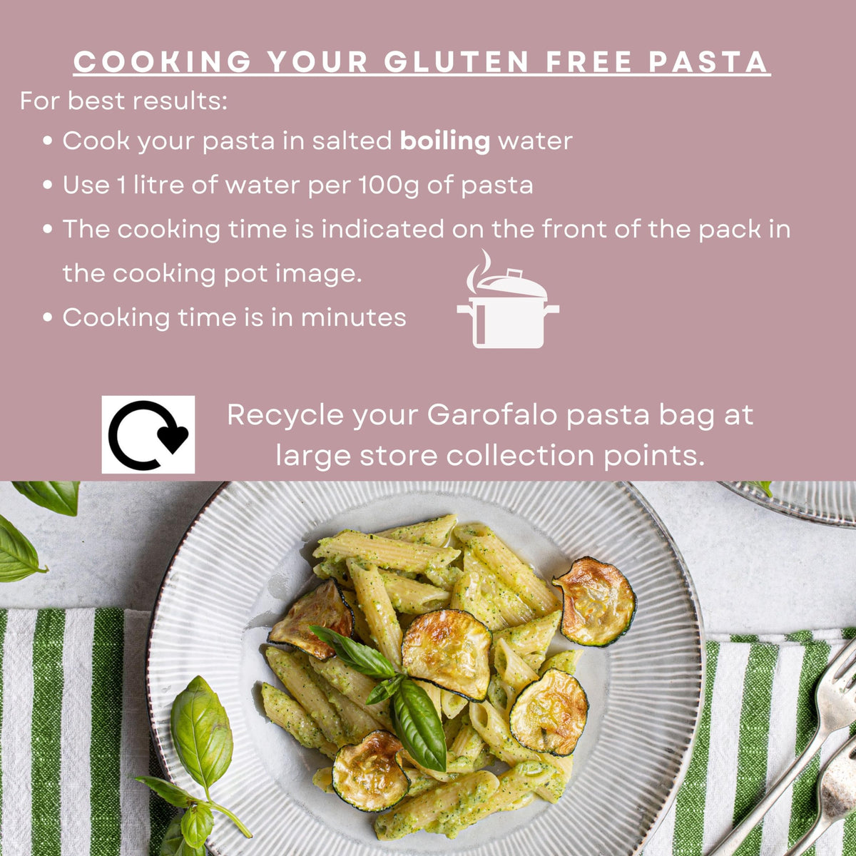 Garofalo Gluten Free Penne Rigate - Bronze Drawn for Sauce Adherence | 800g Pack of 2 3
