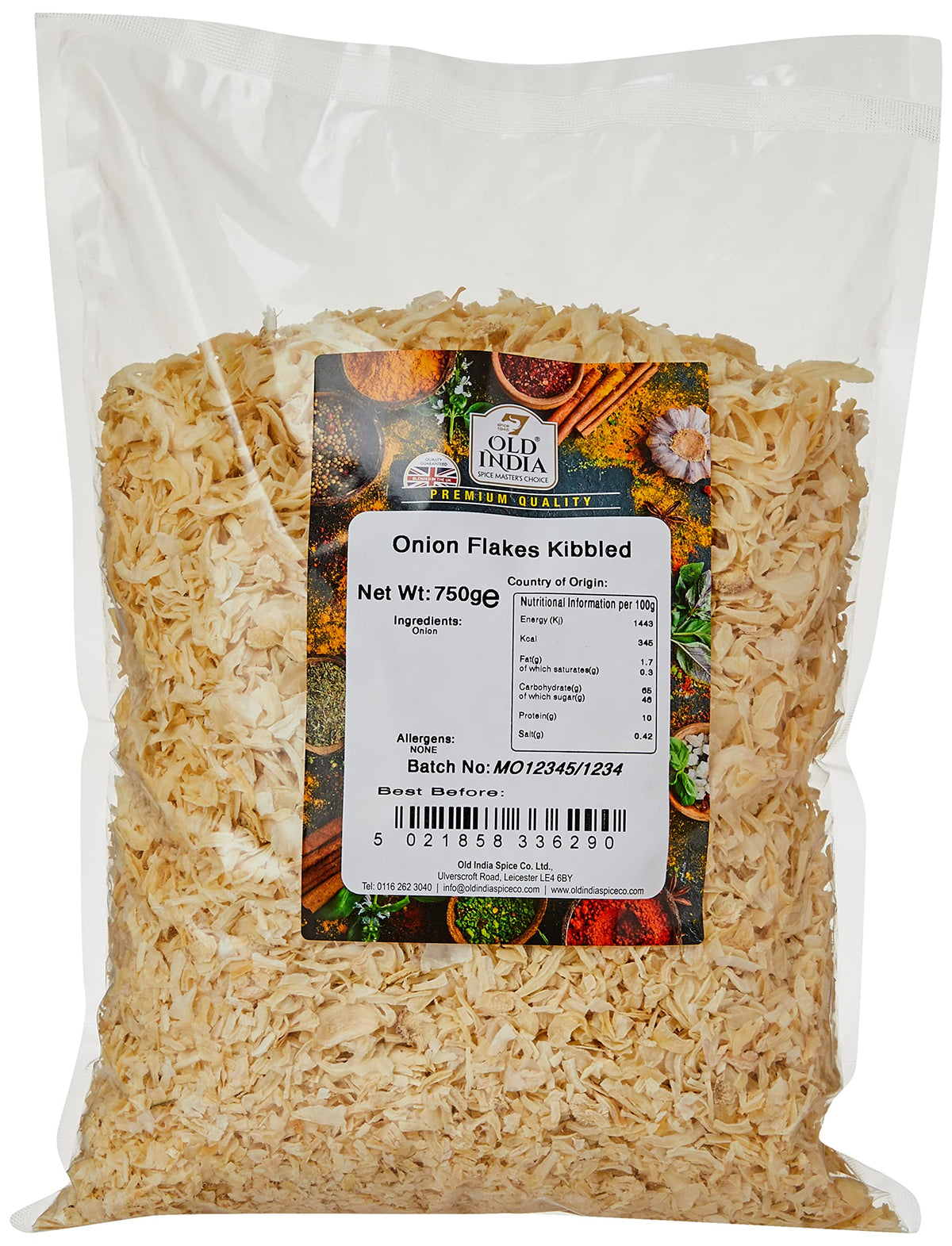 Old India Onion Flakes Kibbled - 750g 1