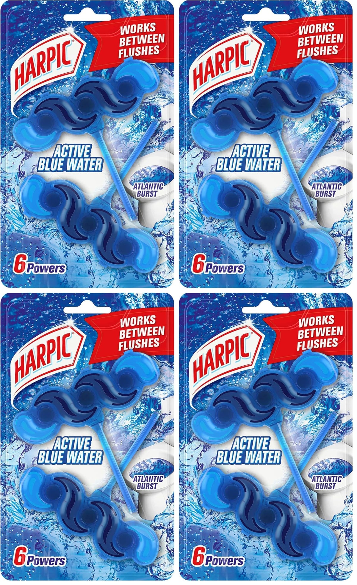 Harpic Active Fresh Toilet Rim Block - Atlantic Fresh Scent | Removes Dirt & Limescale | Lasts Up to 4 Weeks 1