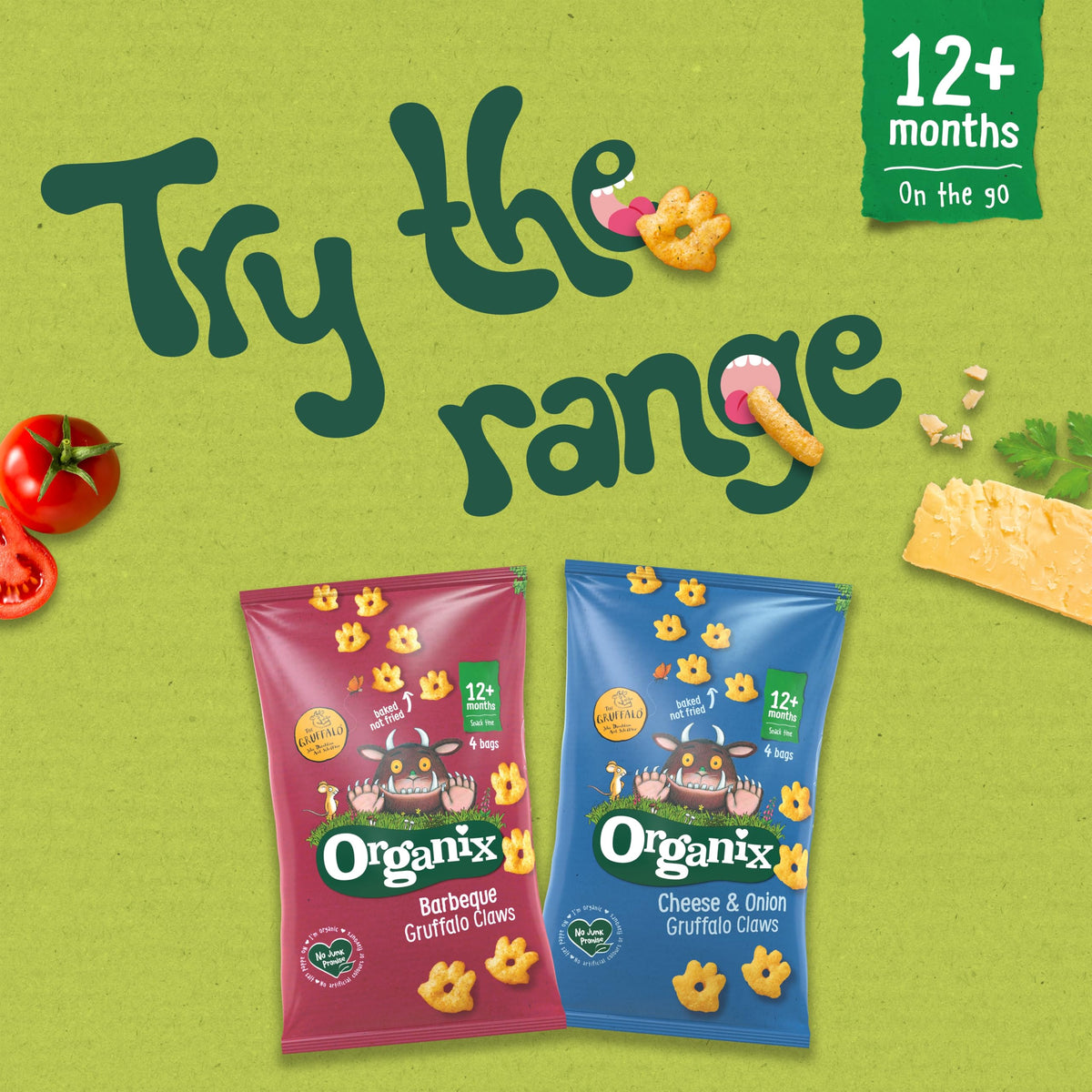 Organix Gruffalo Purple Prickles Blackcurrant Fruit Bars - 1 of Your Little One's 5 a Day | 6 x 17g Bars | Organic 5