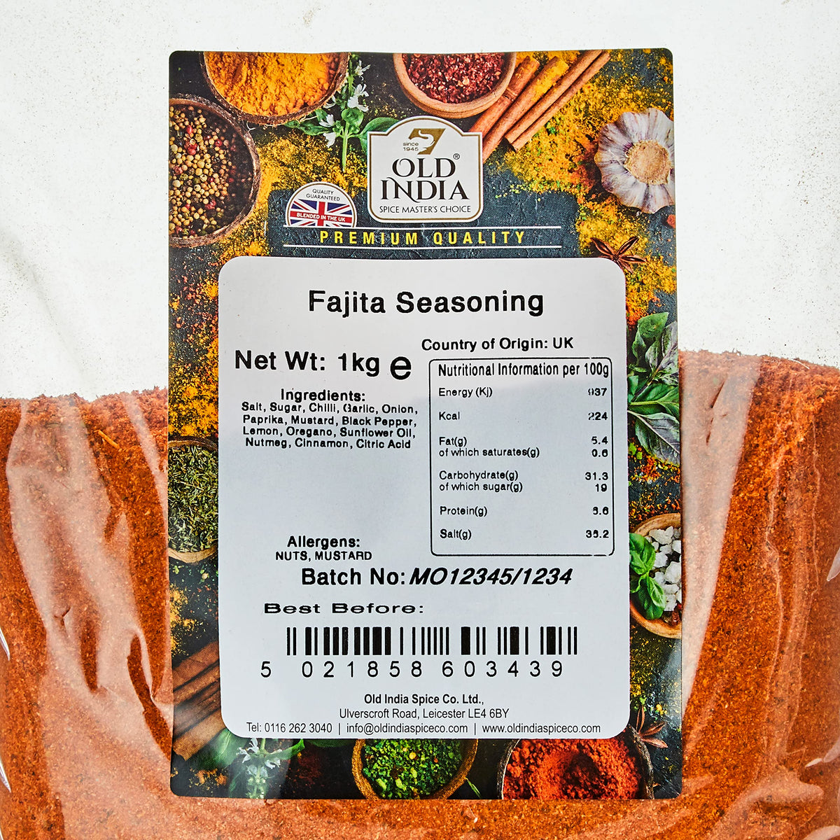 Old India Mexican Seasoning - 1kg Natural & Additive-Free Powder