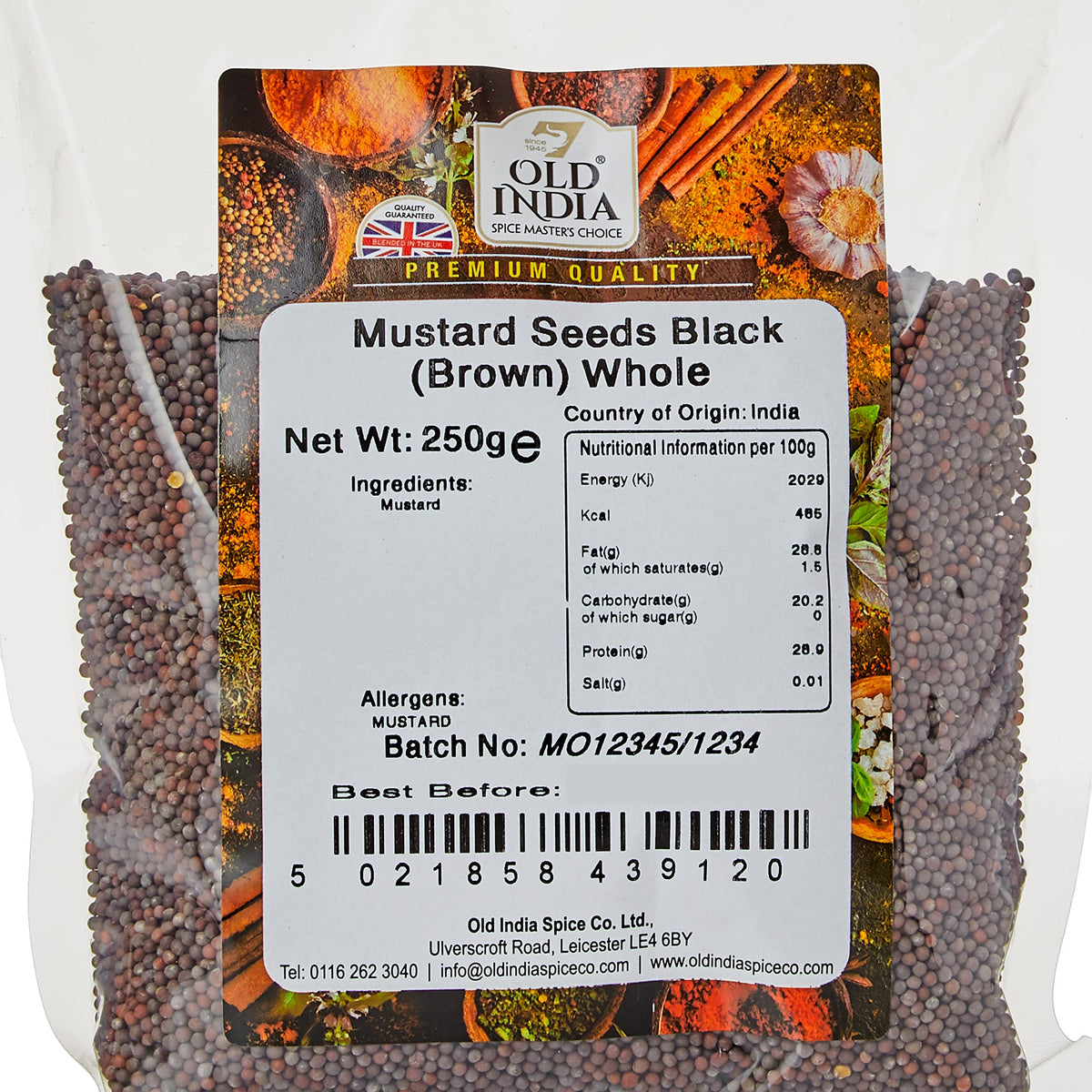 Old India Black Mustard Seeds - Whole, 250g