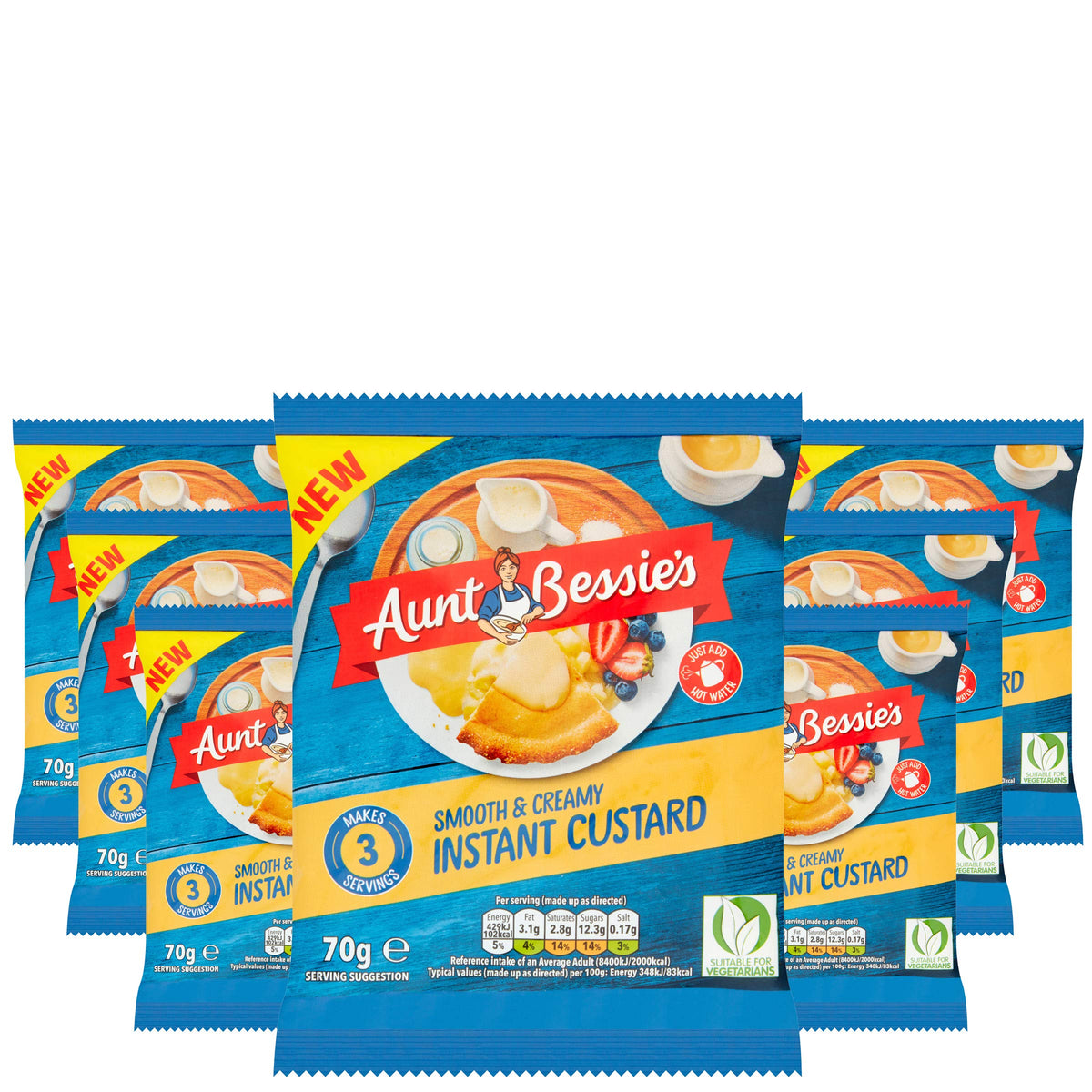 Aunt Bessies Smooth & Creamy Instant Custard Powder Mix - 15 x 70g Sachets