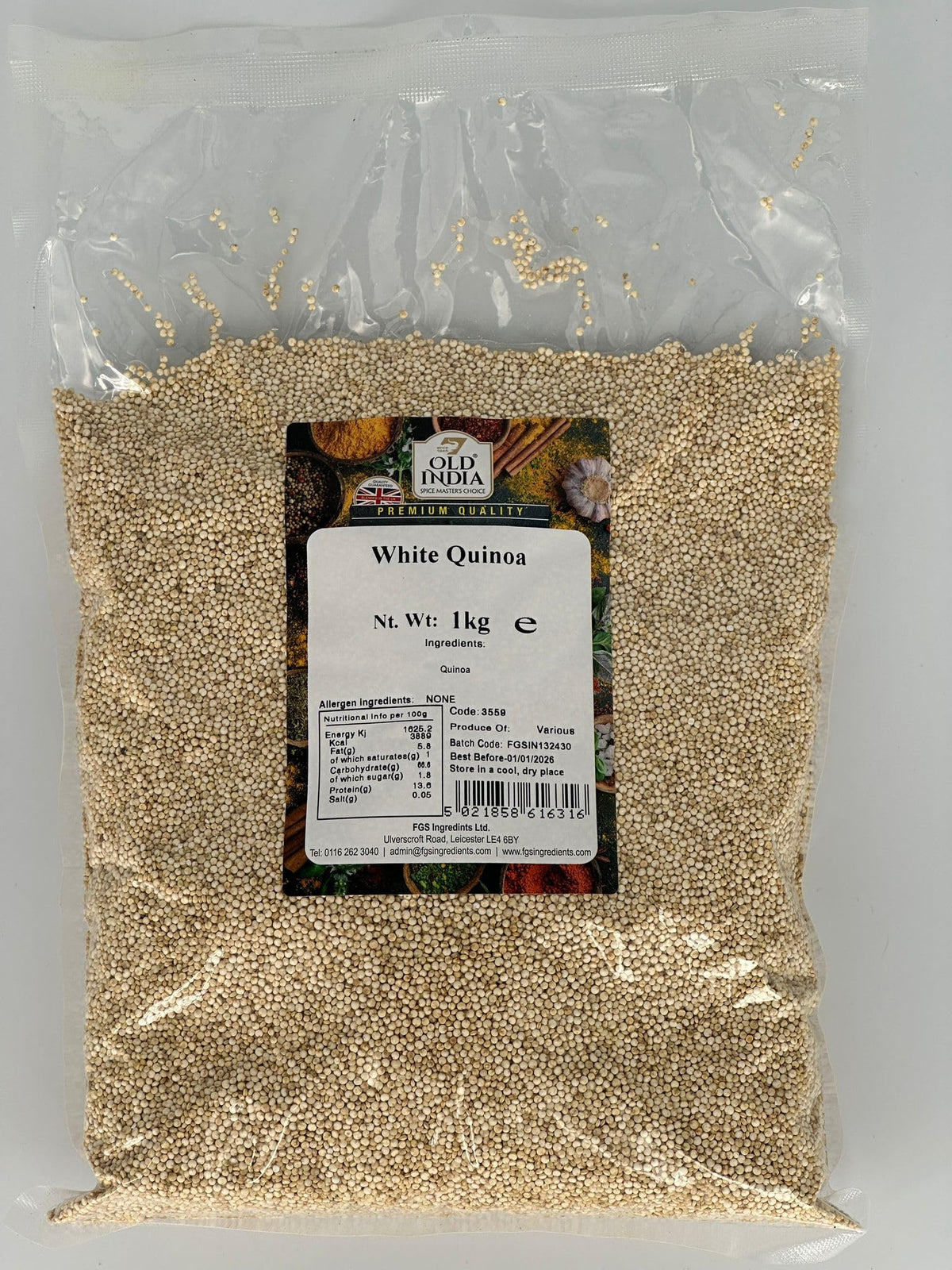 Old India White Quinoa - 1kg Natural & GMO Free Whole Grain 1