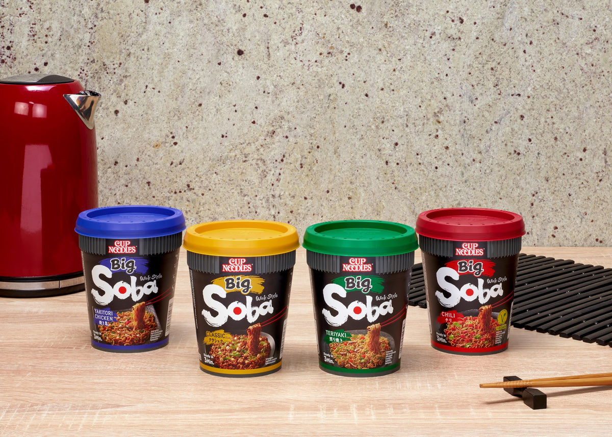 NISSIN Soba Big Teriyaki Instant Wok Style Noodles - 113g Pots (Pack of 6) 8