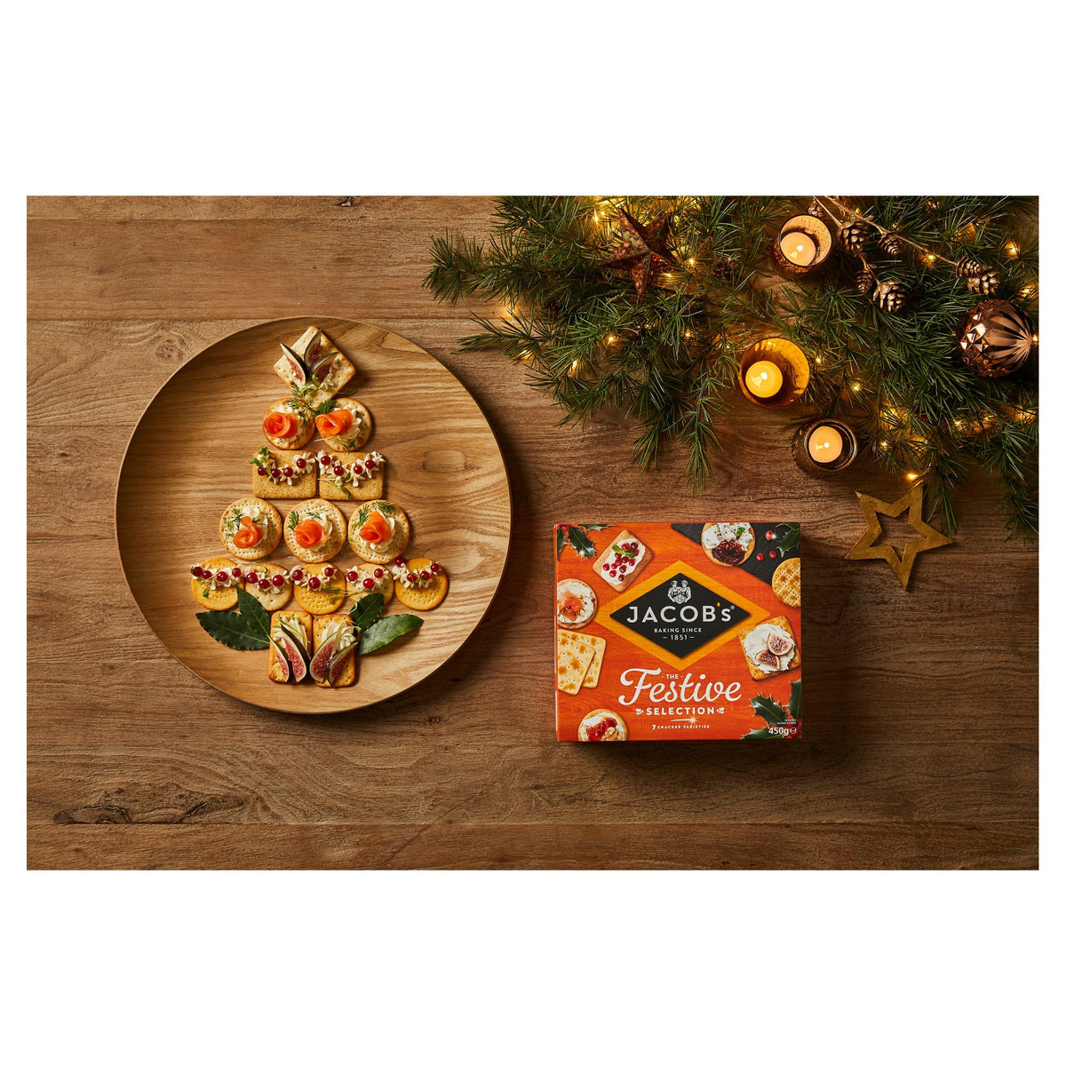Jacob's Festive Selection - 7 Cracker Varieties, 450g Pack of 2 3